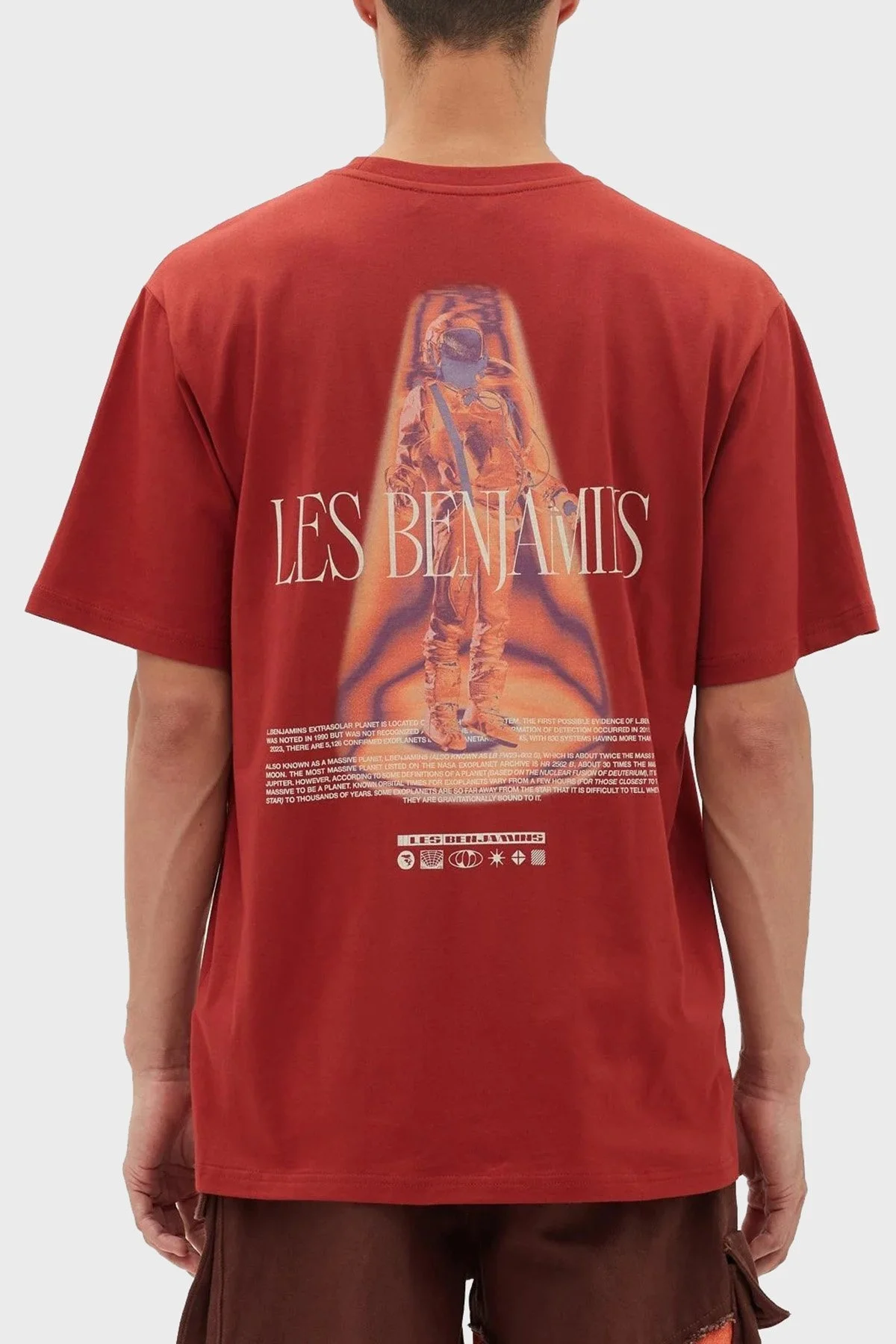 Les Benjamins Pamuklu Baskılı Oversize Erkek T Shirt LB23FWFRWMUTS-001 KİREMİT - 2