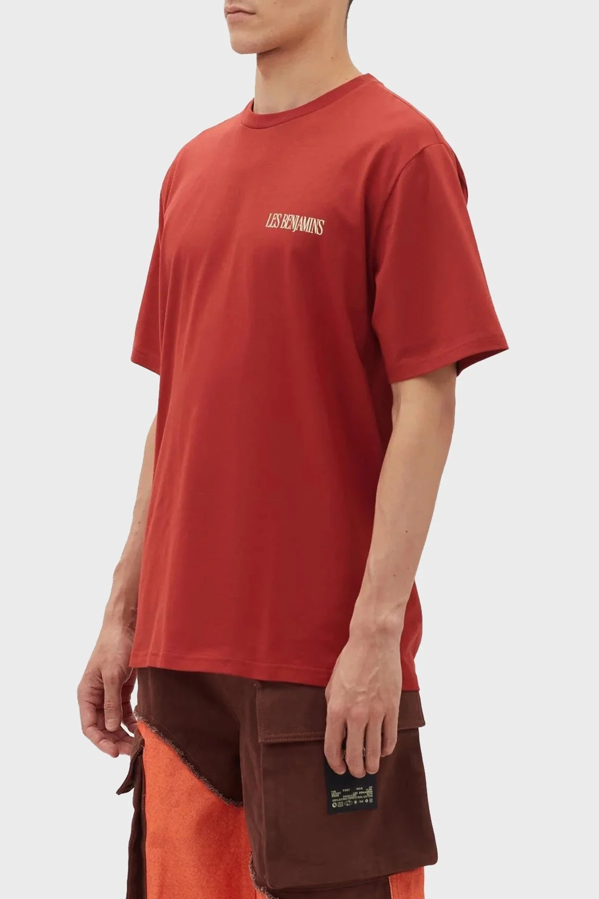 Les Benjamins Pamuklu Baskılı Oversize Erkek T Shirt LB23FWFRWMUTS-001 KİREMİT - 4