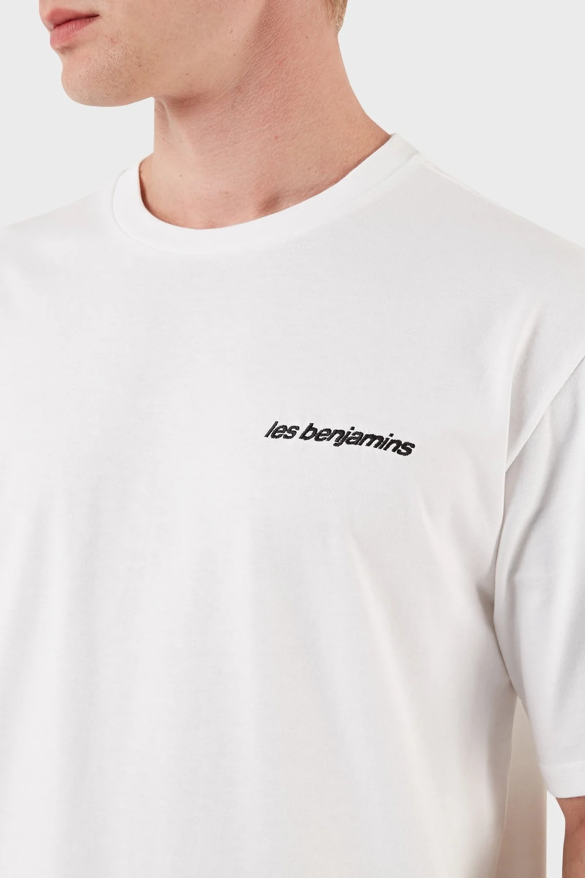 Les Benjamins Pamuklu Baskılı Oversize Erkek T Shirt LB23FWFRWMUTS-004 BEYAZ - 5