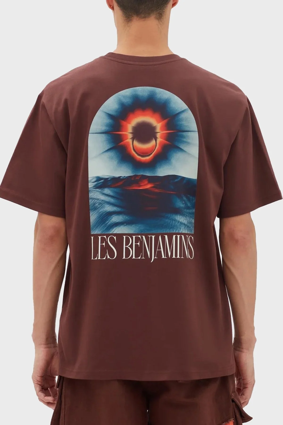 Les Benjamins Pamuklu Baskılı Oversize Erkek T Shirt LB23FWFRWMUTS-008 KAHVE - 2