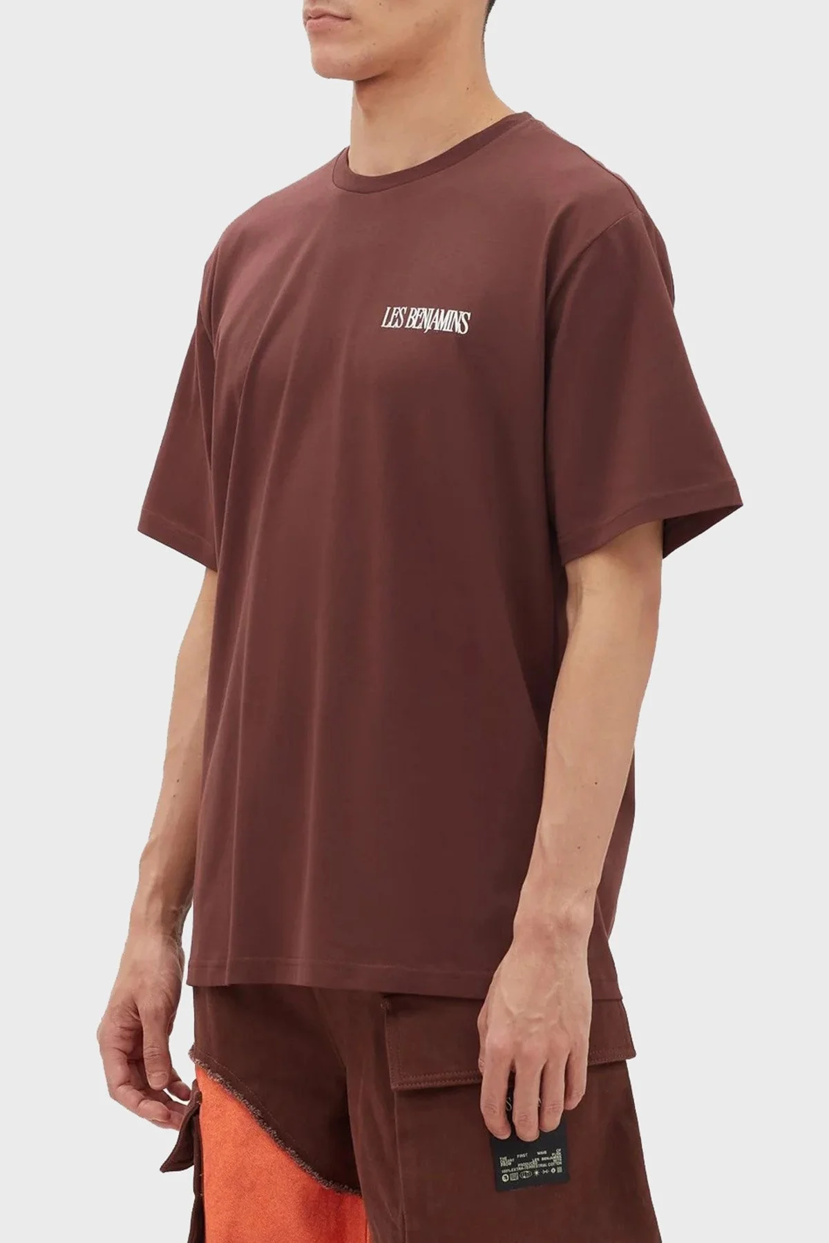 Les Benjamins Pamuklu Baskılı Oversize Erkek T Shirt LB23FWFRWMUTS-008 KAHVE - 4