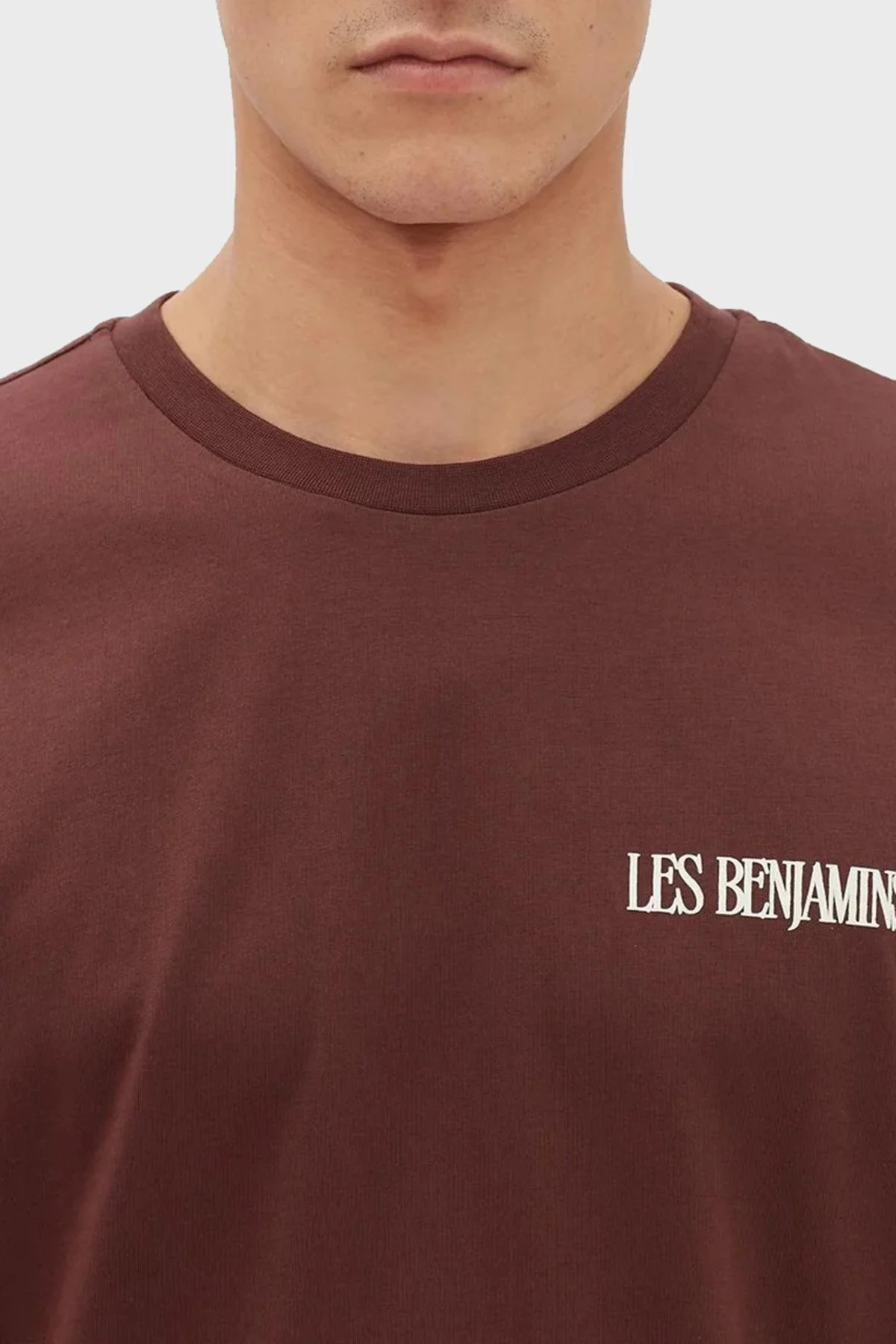 Les Benjamins Pamuklu Baskılı Oversize Erkek T Shirt LB23FWFRWMUTS-008 KAHVE - 5