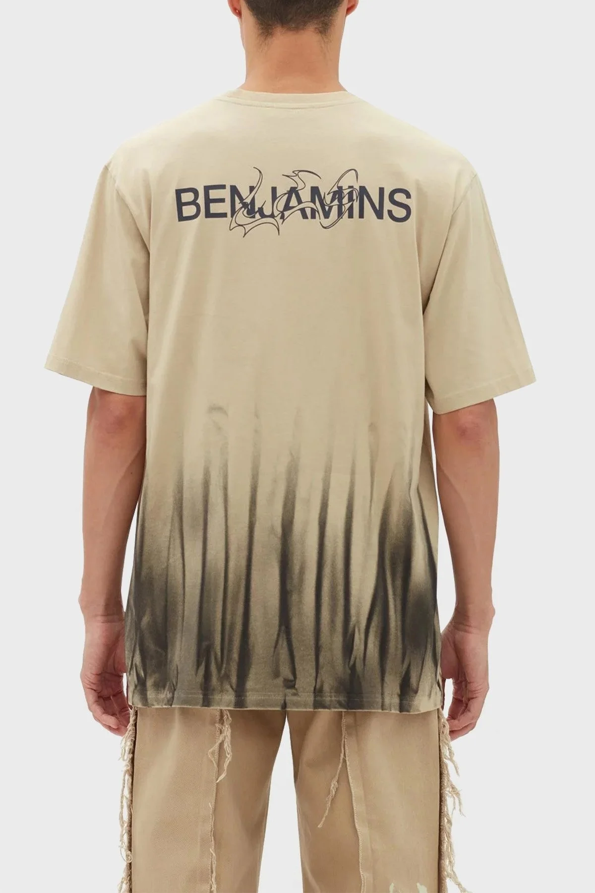 Les Benjamins Pamuklu Baskılı Oversize Erkek T Shirt LB23FWFRWMUTS-012 TAŞ - 2