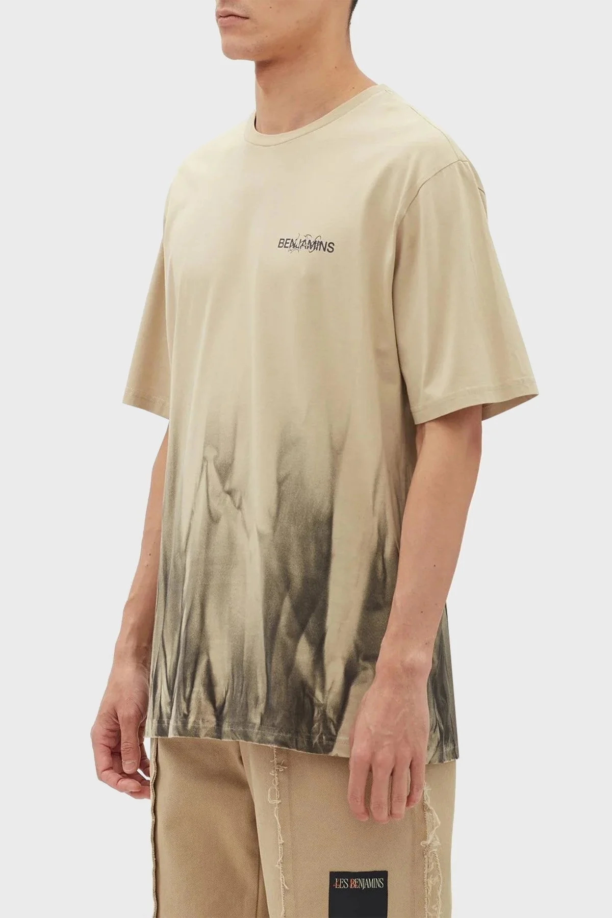 Les Benjamins Pamuklu Baskılı Oversize Erkek T Shirt LB23FWFRWMUTS-012 TAŞ - 4