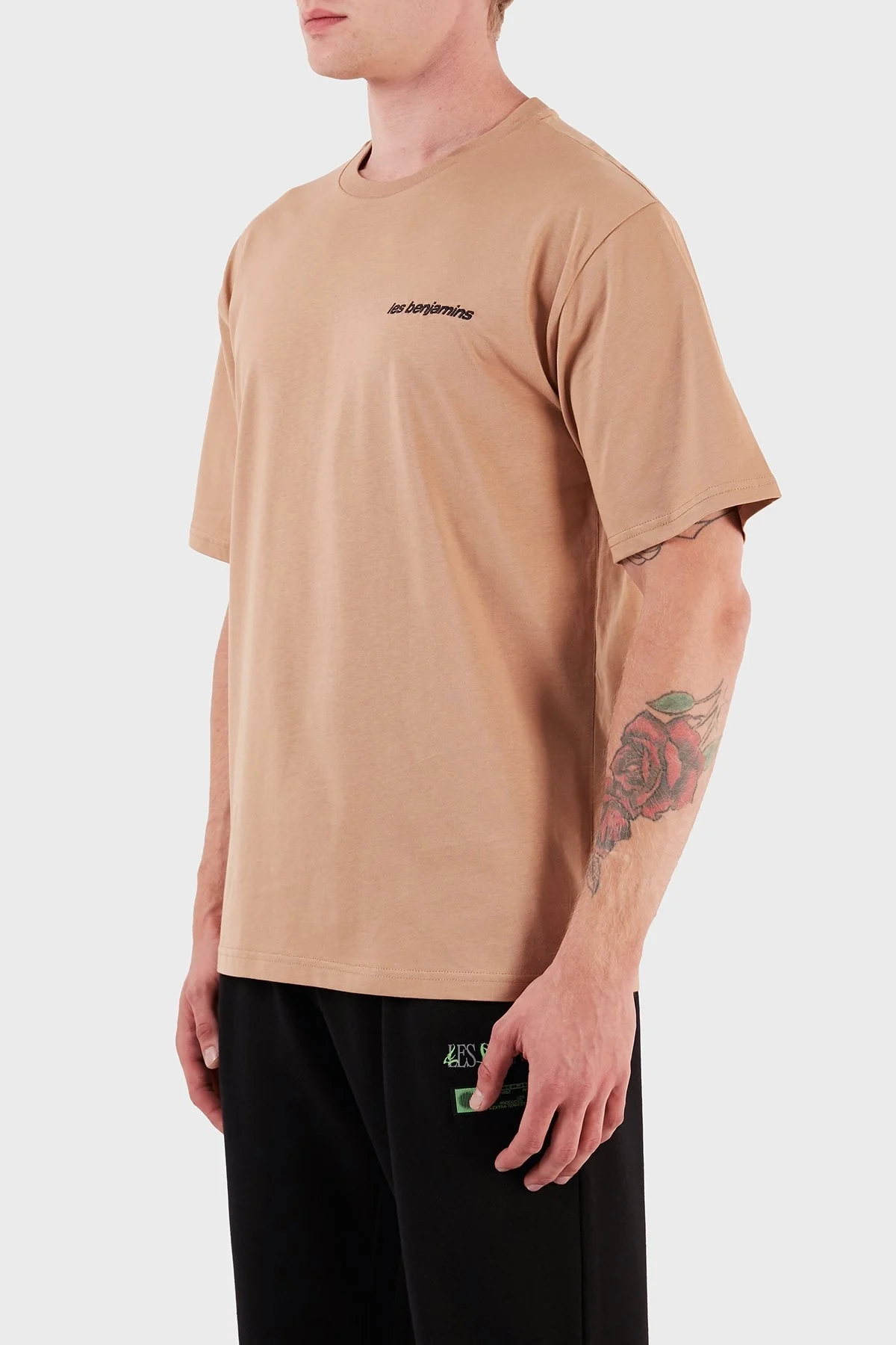 Les Benjamins Pamuklu Baskılı Oversize Erkek T Shirt LB23FWFRWMUTS-017 BİSKÜVİ - 3