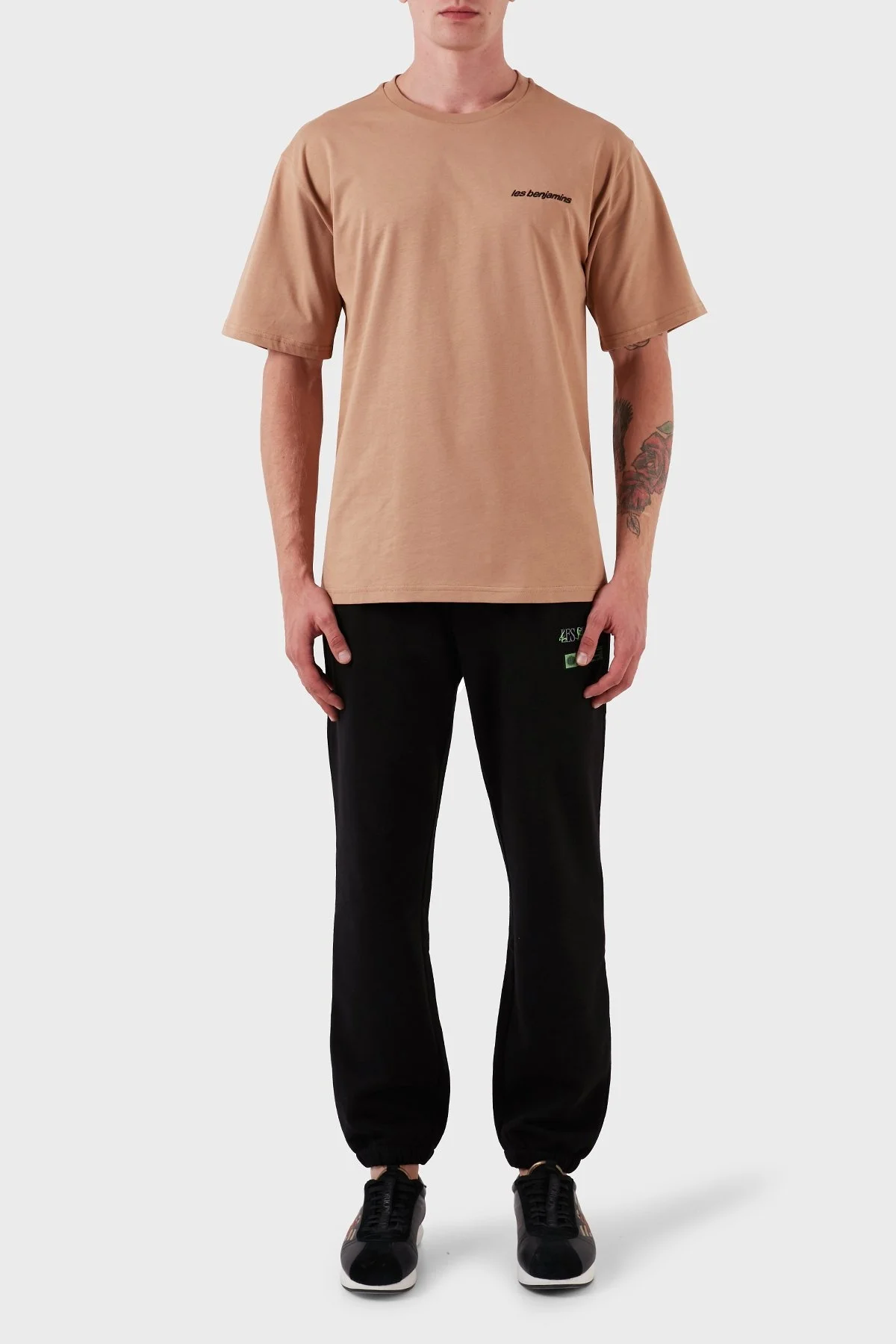 Les Benjamins Pamuklu Baskılı Oversize Erkek T Shirt LB23FWFRWMUTS-017 BİSKÜVİ - 4