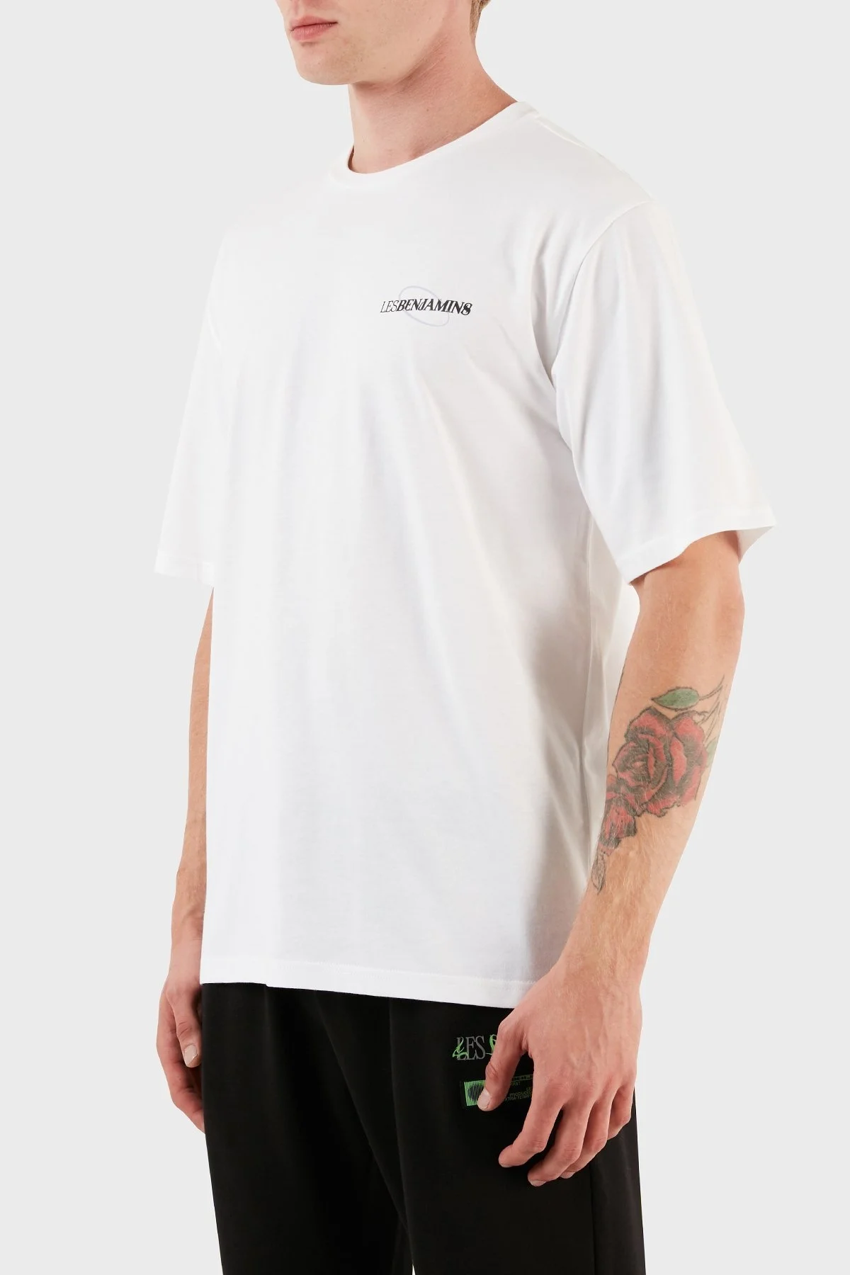 Les Benjamins Pamuklu Baskılı Oversize Erkek T Shirt LB23FWFRWMUTS-018 BEYAZ - 3