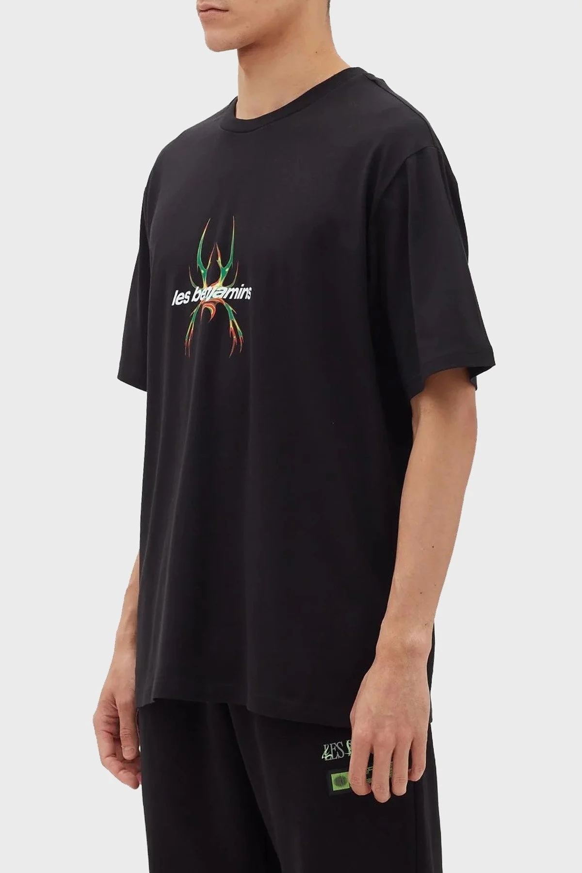 Les Benjamins Pamuklu Baskılı Oversize Erkek T Shirt LB23FWFRWMUTS-020 SİYAH - 4