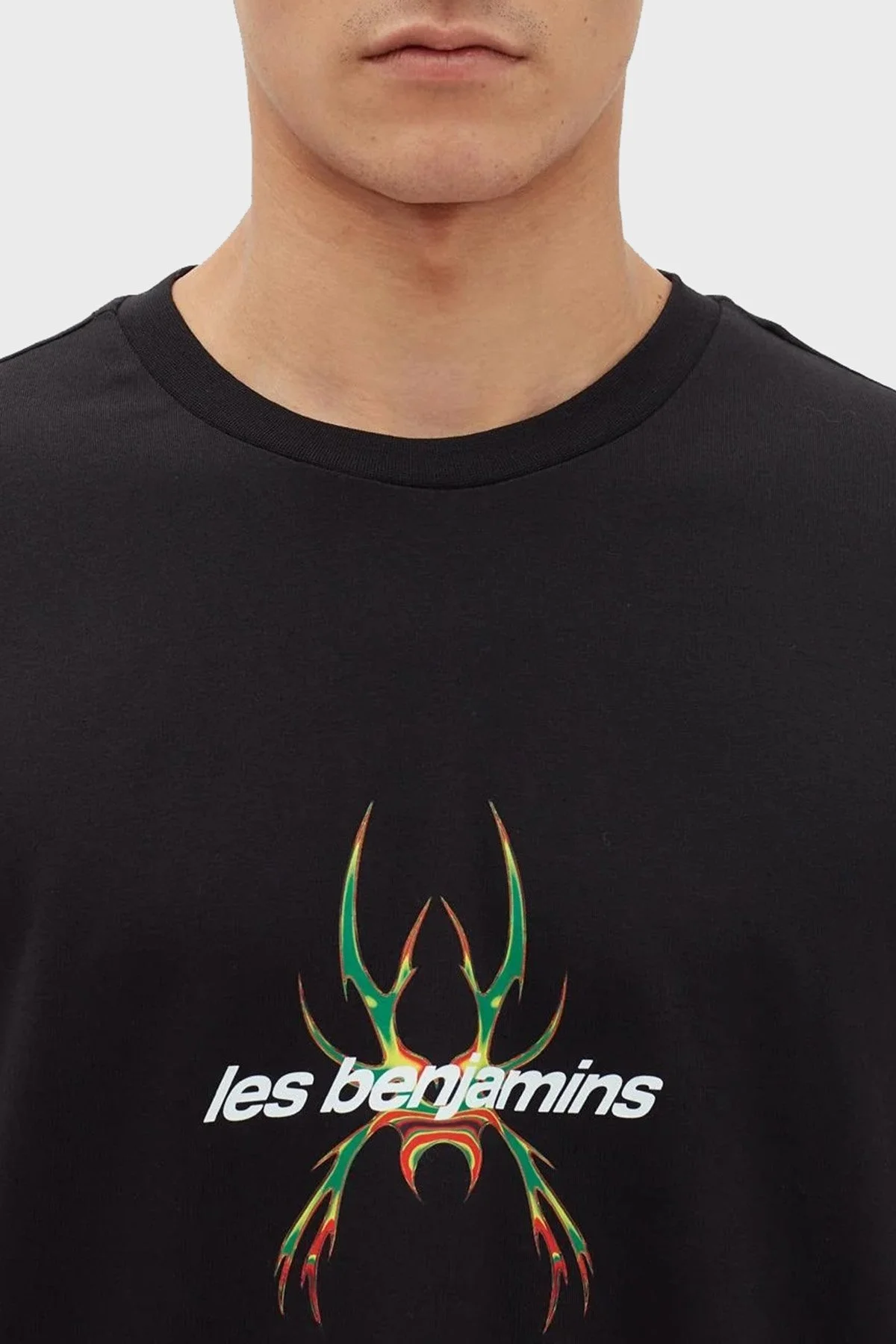 Les Benjamins Pamuklu Baskılı Oversize Erkek T Shirt LB23FWFRWMUTS-020 SİYAH - 5