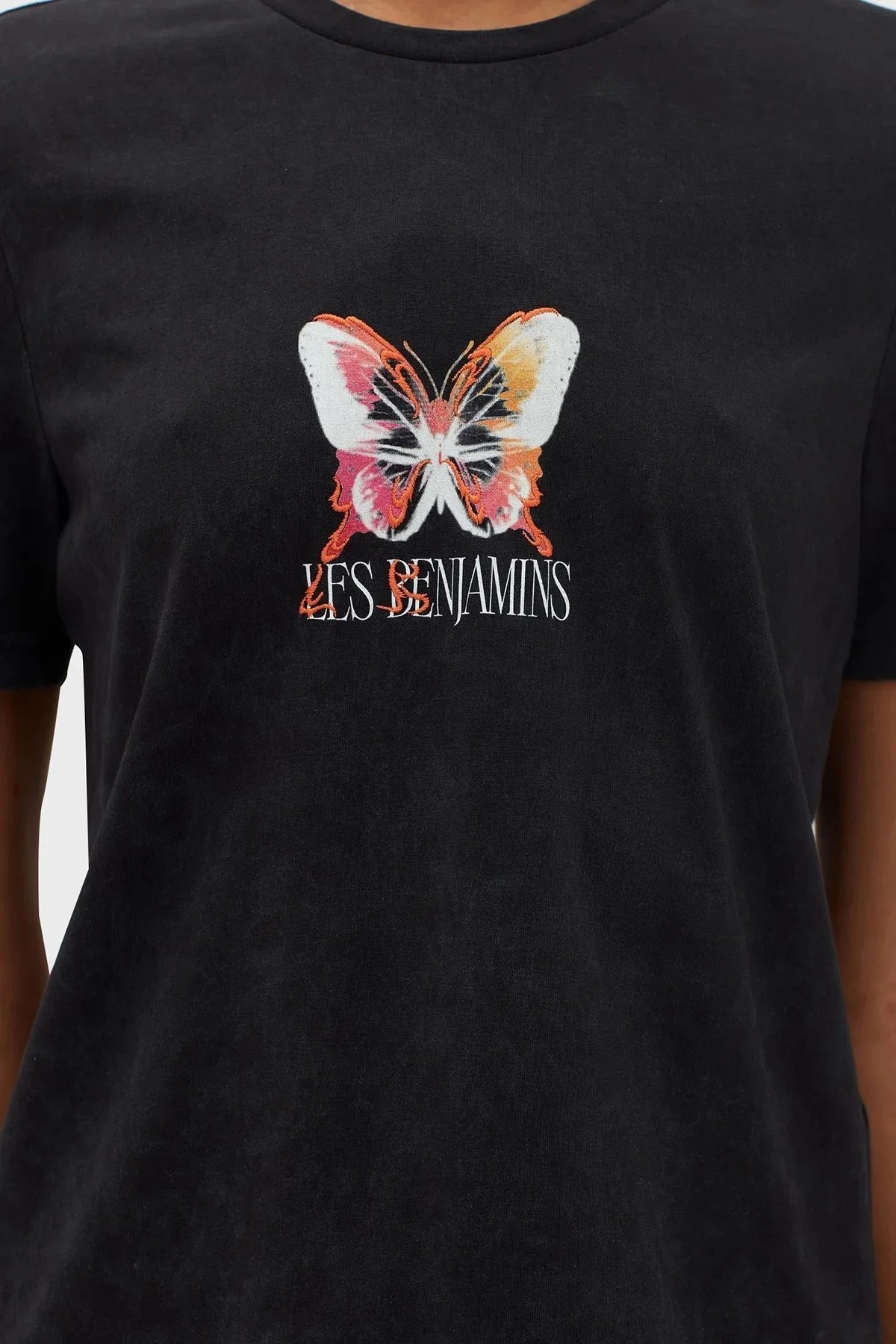 Les Benjamins Pamuklu Baskılı Regular Fit Bayan T Shirt LB23FWFRWFUTS-001 ANTRASİT - 6