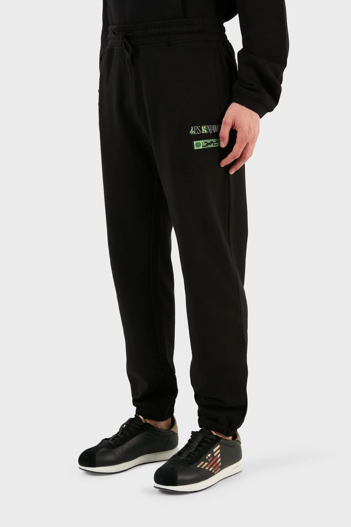 Les Benjamins Pamuklu Belden Bağlamalı Relaxed Fit Jogger Erkek Pantolon LB23FWFRWMUSP-008 SİYAH - 3