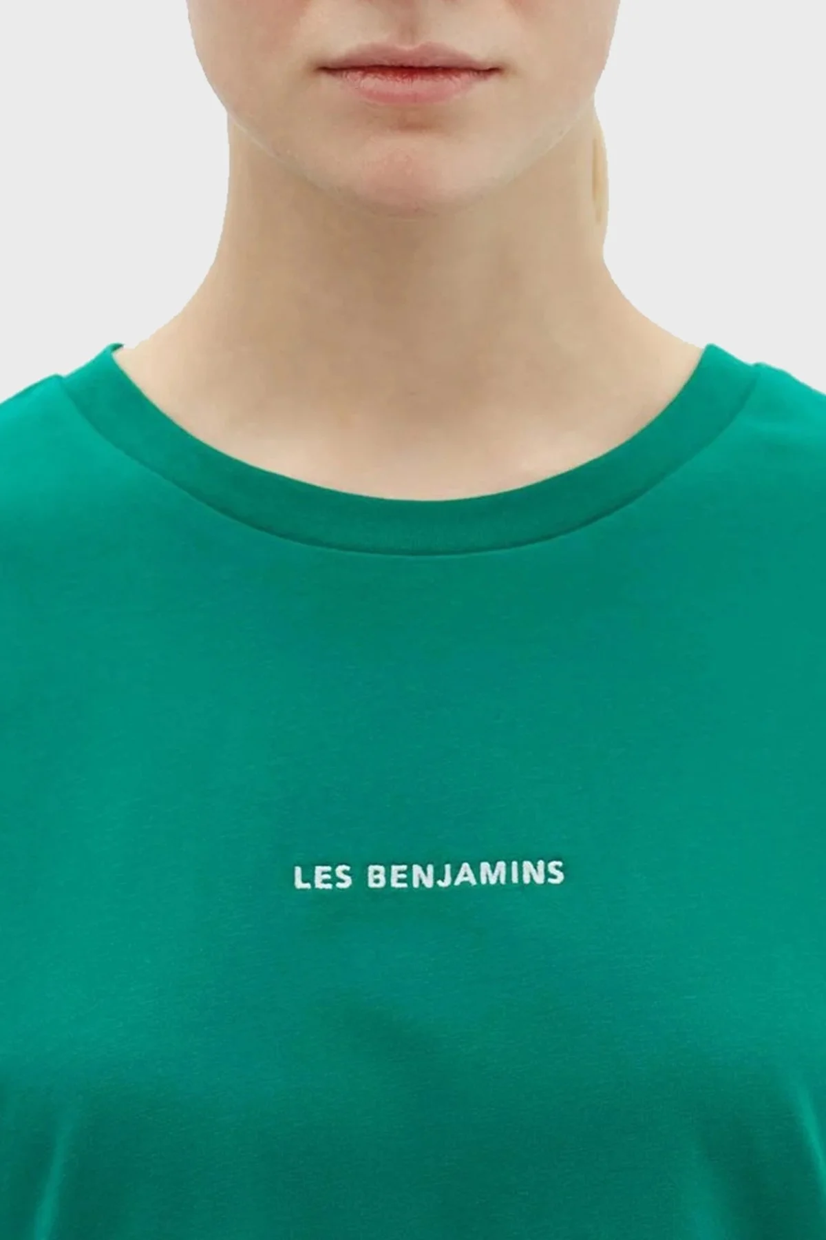 Les Benjamins Pamuklu Bisiklet Yaka Boxy Fit Bayan T Shirt LB23SSHOEFUTS-020 YEŞİL - 3