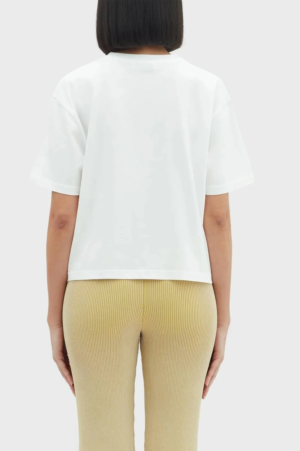 Les Benjamins Pamuklu Bisiklet Yaka Loose Fit Bayan T Shirt LB23SSHOEFUTS-004 BEYAZ - 2