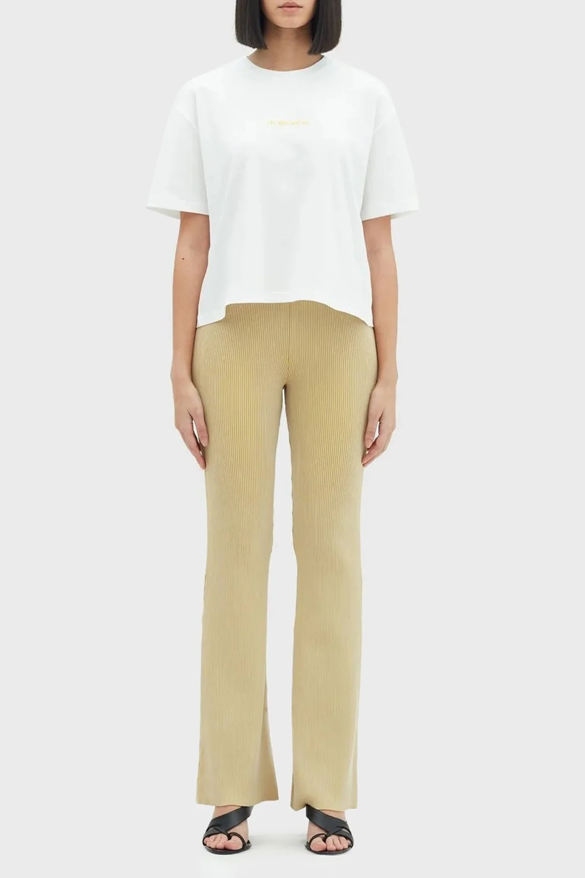 Les Benjamins Pamuklu Bisiklet Yaka Loose Fit Bayan T Shirt LB23SSHOEFUTS-004 BEYAZ - 3