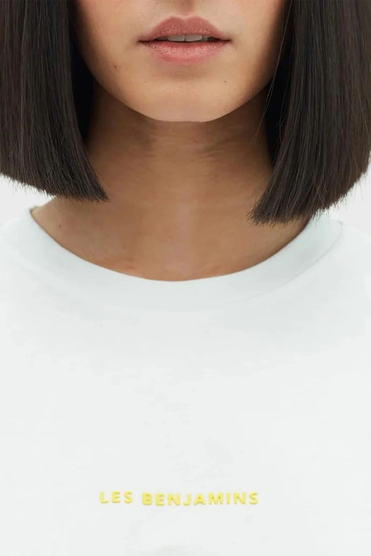 Les Benjamins Pamuklu Bisiklet Yaka Loose Fit Bayan T Shirt LB23SSHOEFUTS-004 BEYAZ - 5