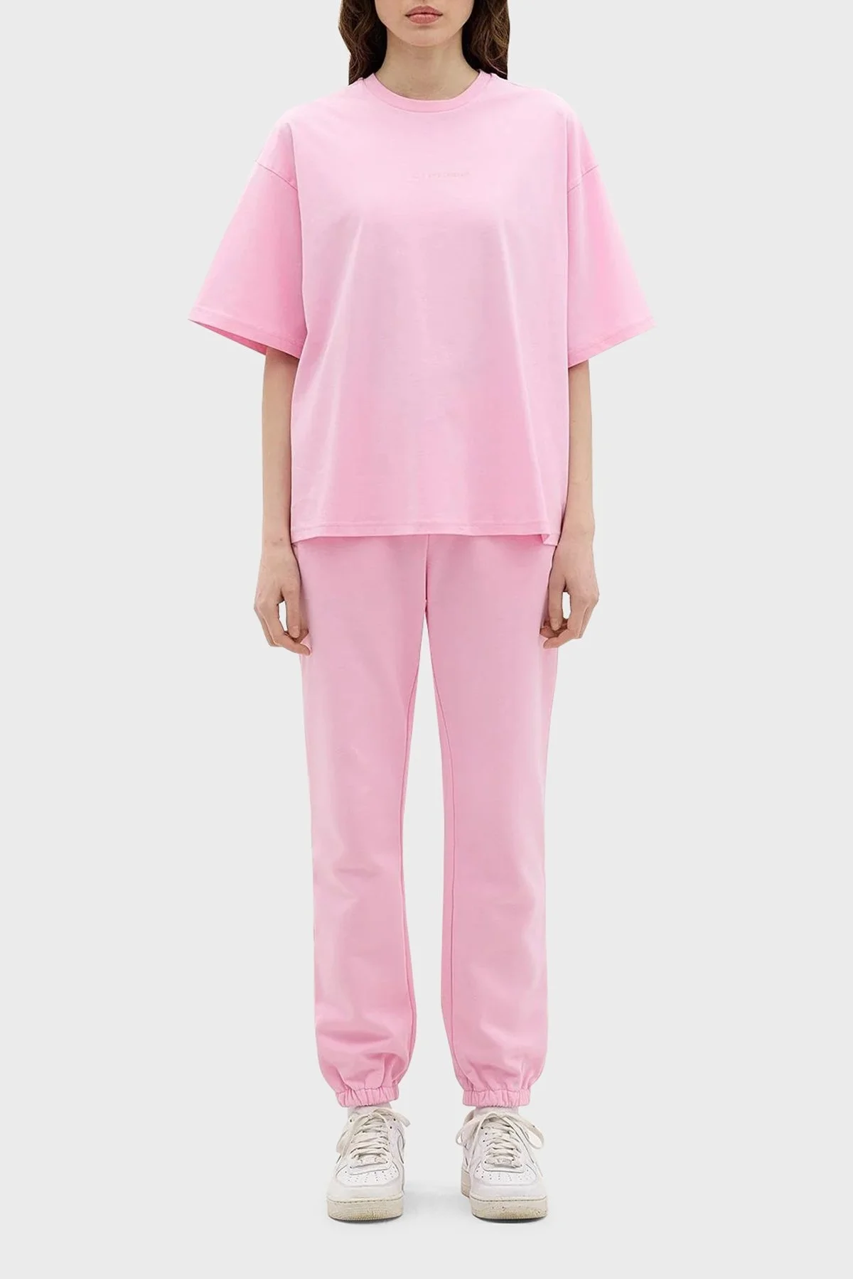 Les Benjamins Pamuklu Bisiklet Yaka Relaxed Fit Bayan T Shirt LB24SSESSFUTS-305 PEMBE - 2