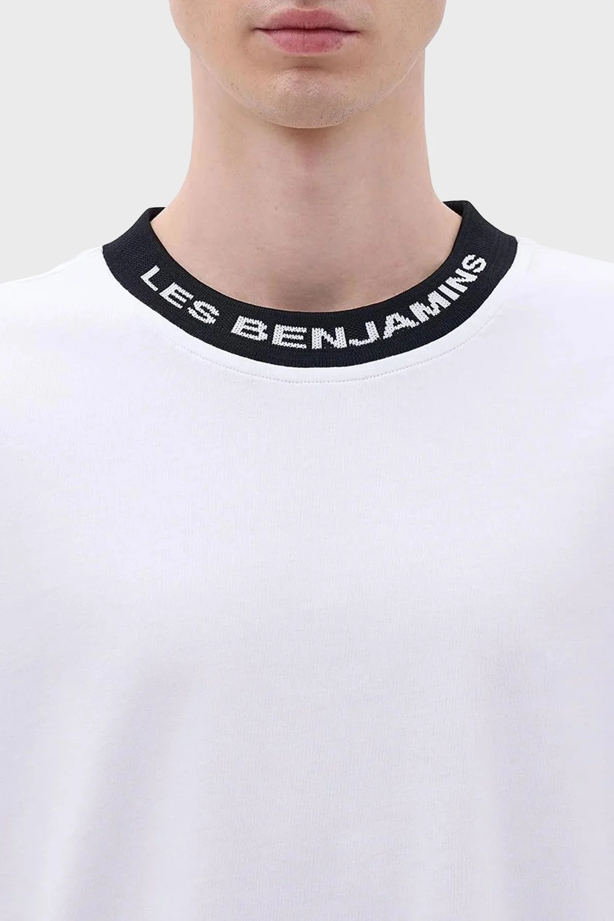 Les Benjamins Pamuklu Bisiklet Yaka Relaxed Fit Erkek T Shirt LB23FWCLAMUTS-401 BEYAZ - 5