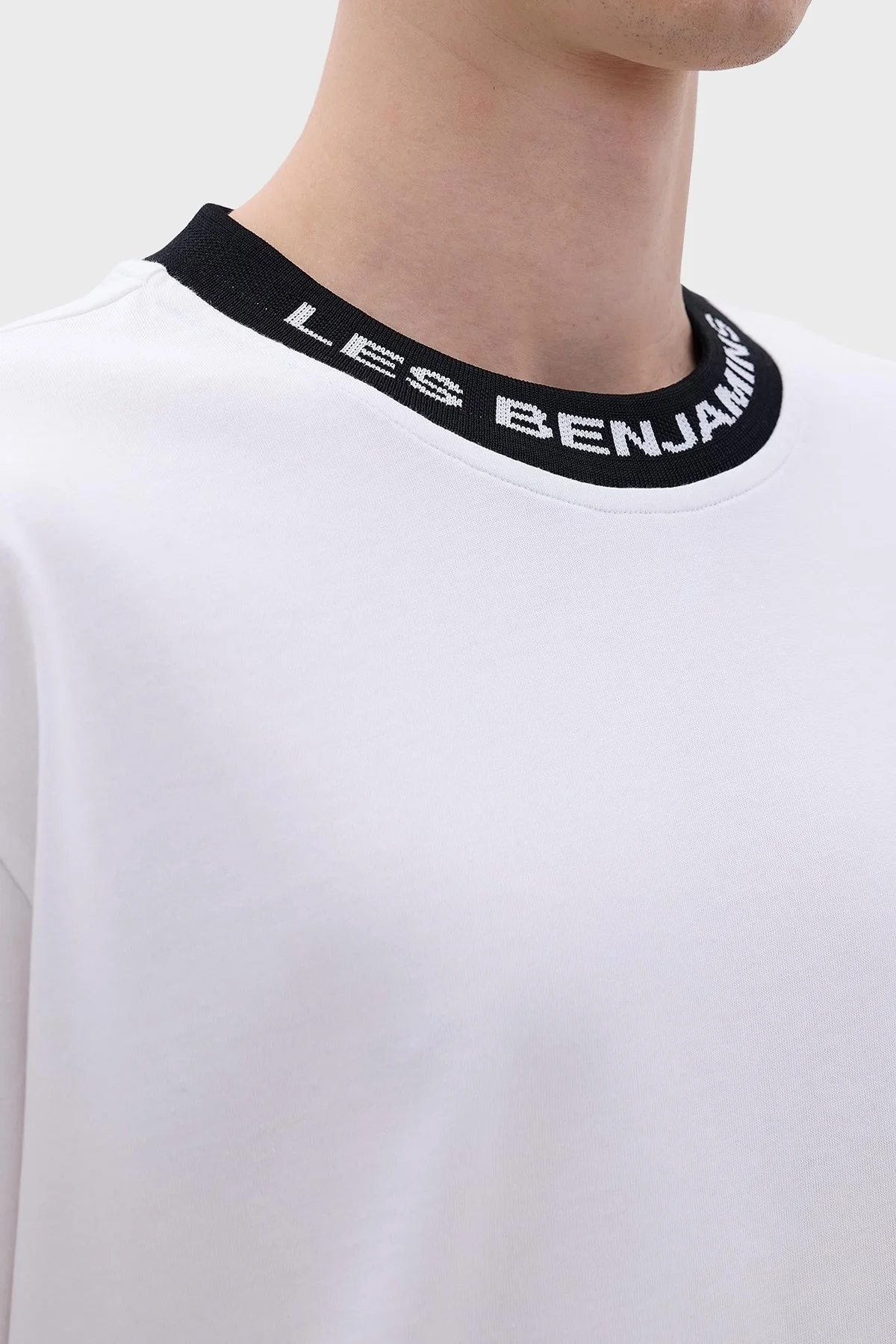 Les Benjamins Pamuklu Bisiklet Yaka Relaxed Fit Erkek T Shirt LB23FWCLAMUTS-401 BEYAZ - 6