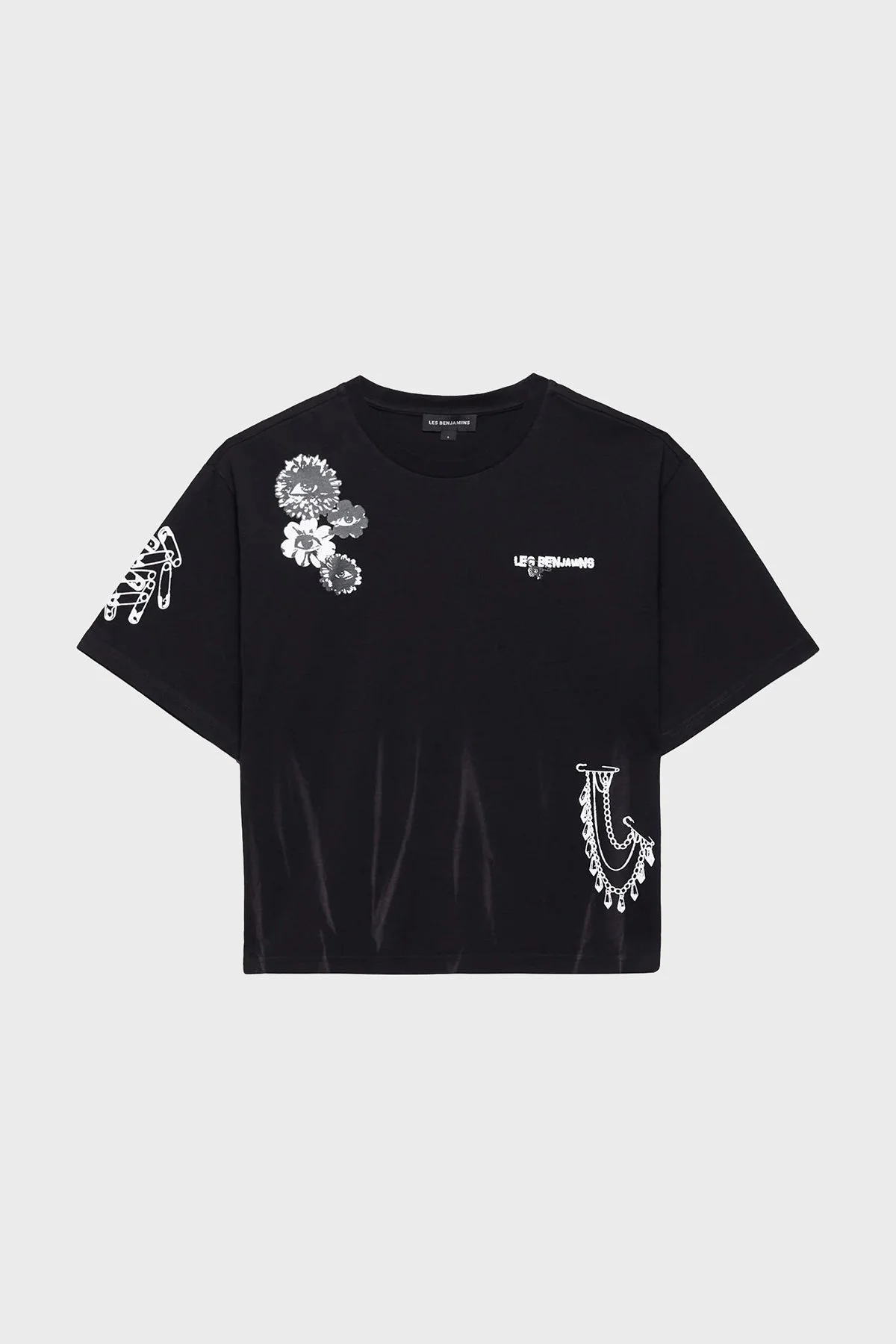 Les Benjamins Pamuklu Boxy Fit Bayan T Shirt LB24FWEAPFUTS-007 SİYAH - 11