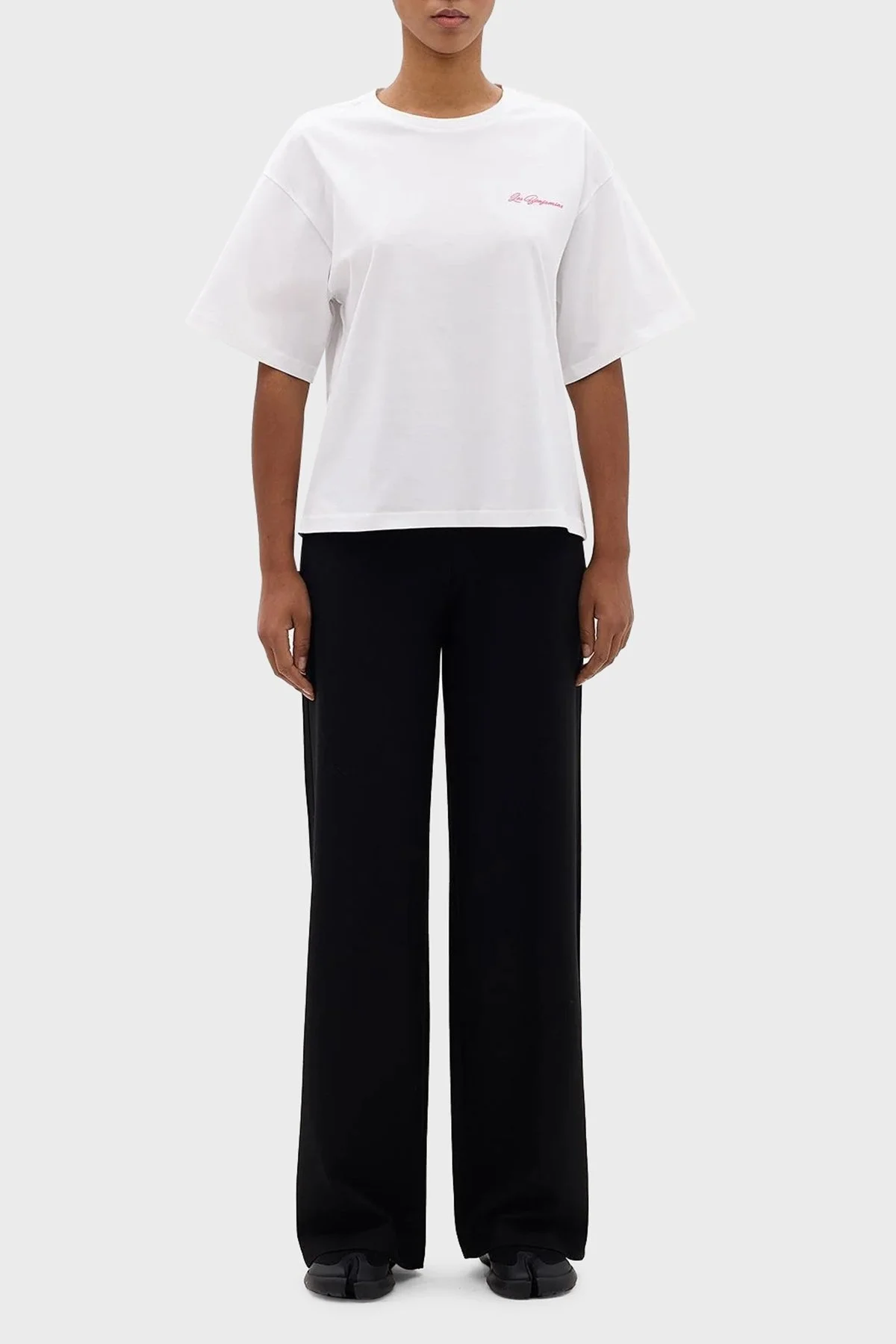 Les Benjamins Pamuklu Boxy Fit Bisiklet Yaka Bayan T Shirt LB24SSKISFUTS-013 BEYAZ - 4