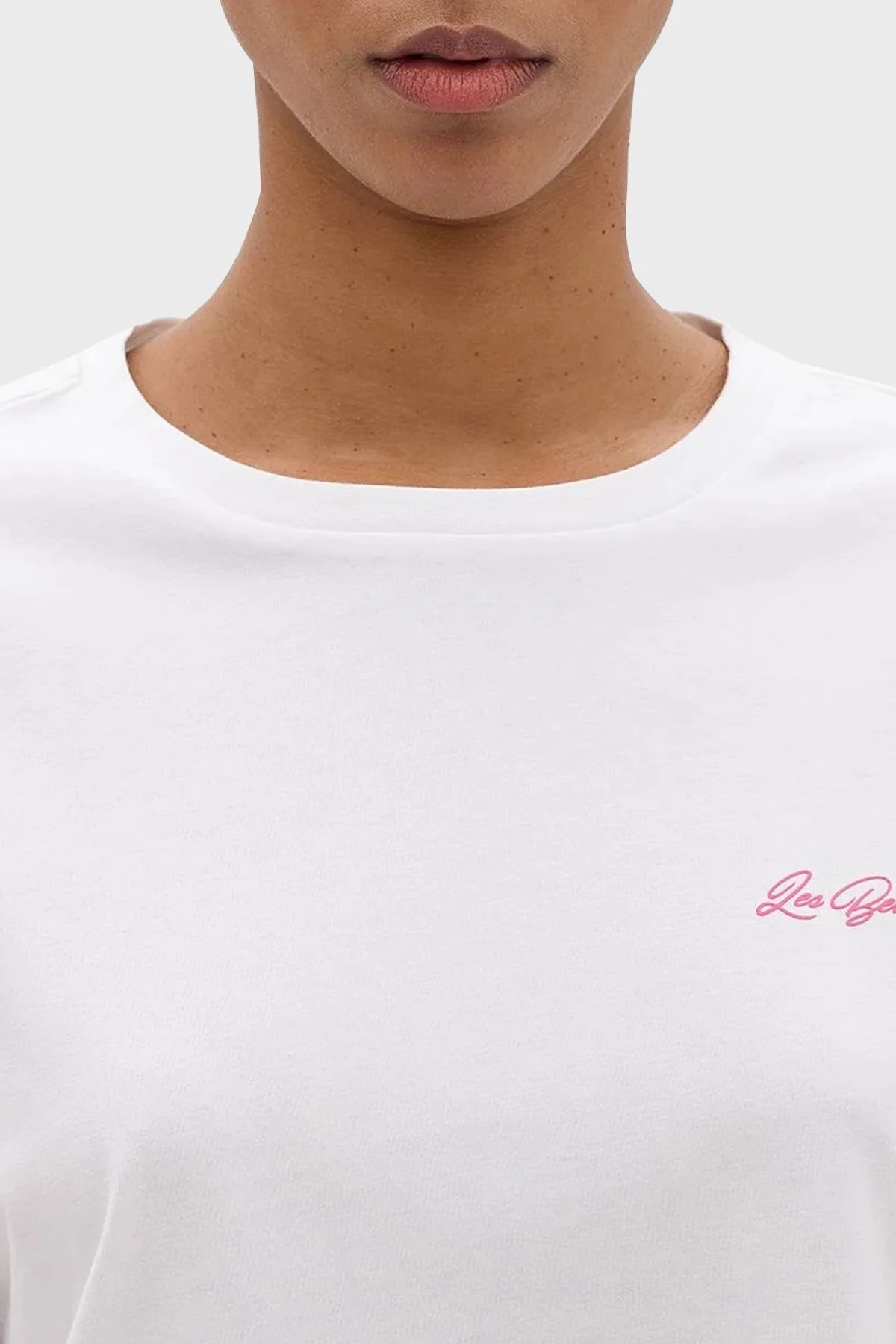 Les Benjamins Pamuklu Boxy Fit Bisiklet Yaka Bayan T Shirt LB24SSKISFUTS-013 BEYAZ - 5