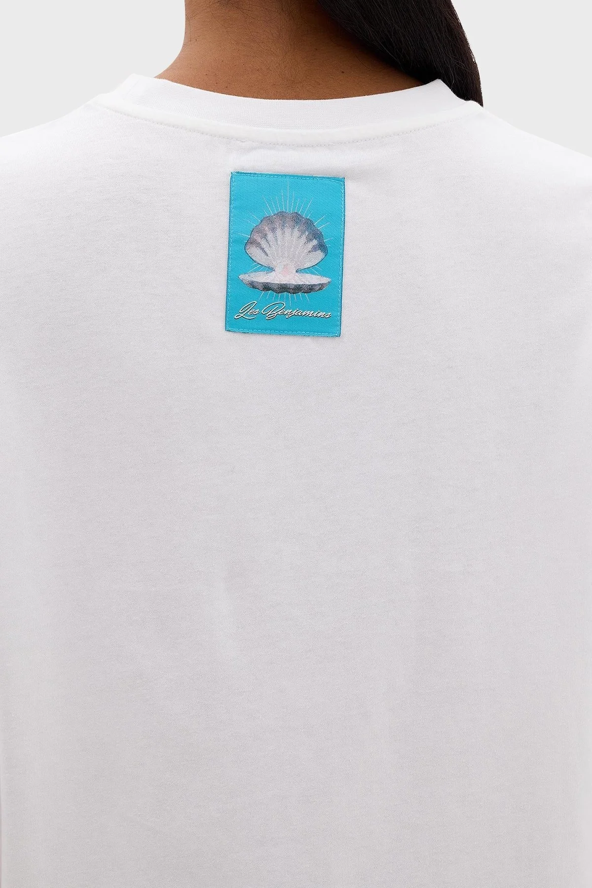 Les Benjamins Pamuklu Boxy Fit Bisiklet Yaka Bayan T Shirt LB24SSKISFUTS-014 BEYAZ - 6