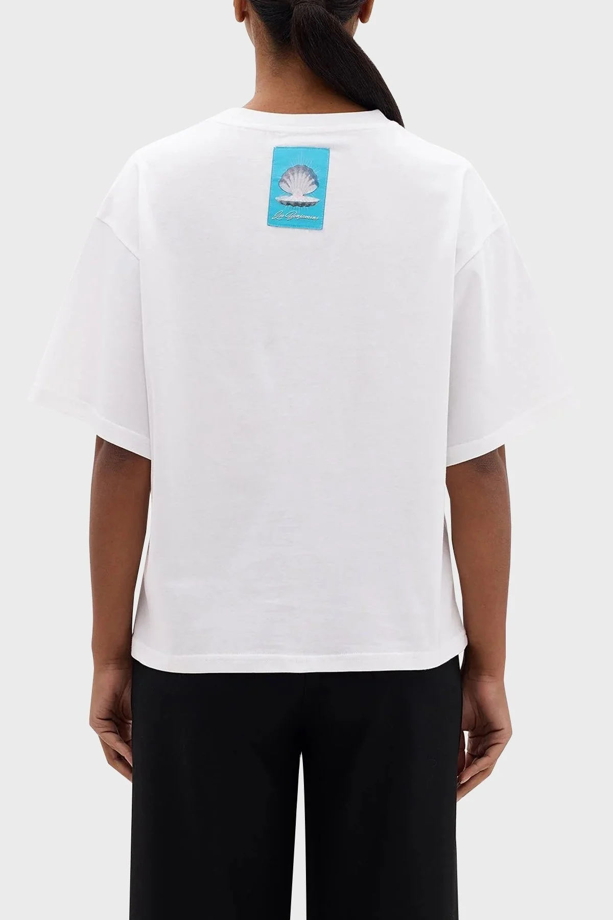 Les Benjamins Pamuklu Boxy Fit Bisiklet Yaka Bayan T Shirt LB24SSKISFUTS-014 BEYAZ - 8