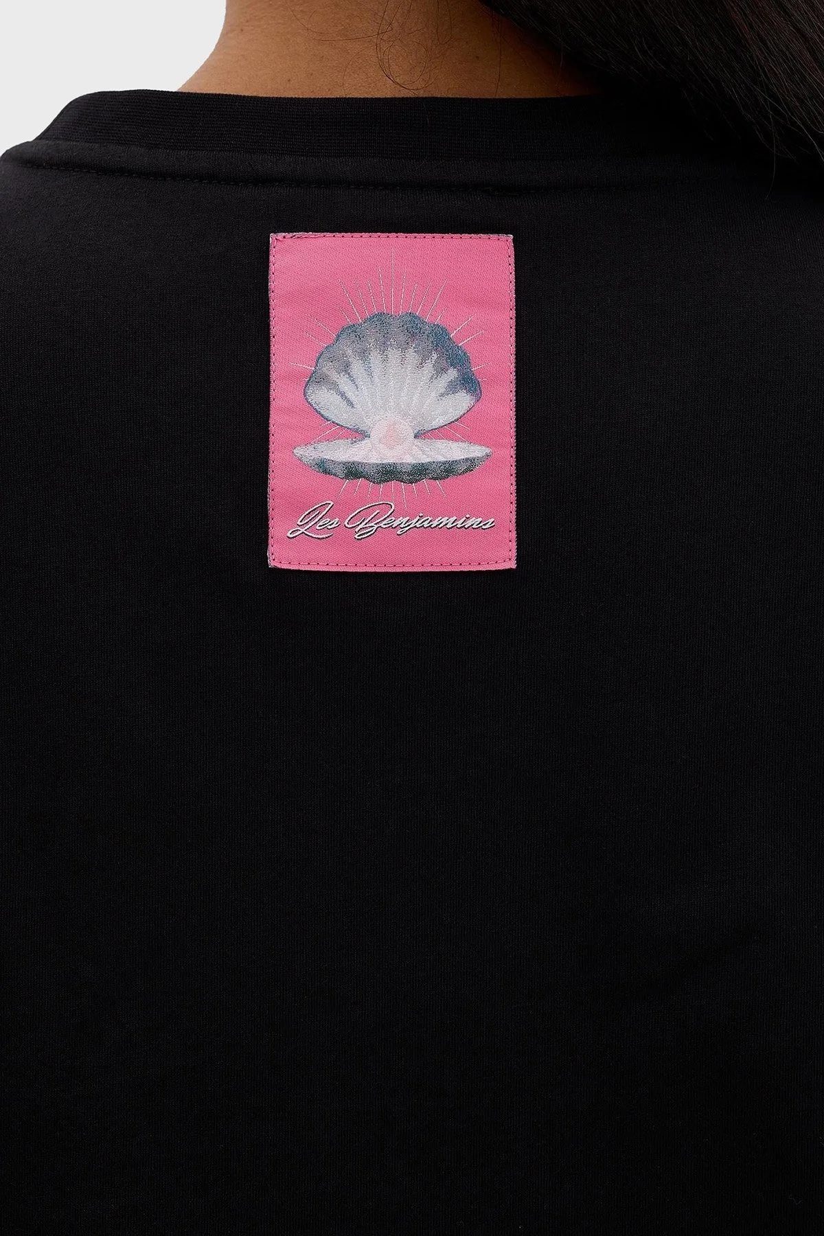 Les Benjamins Pamuklu Boxy Fit Bisiklet Yaka Bayan T Shirt LB24SSKISFUTS-015 SİYAH - 7