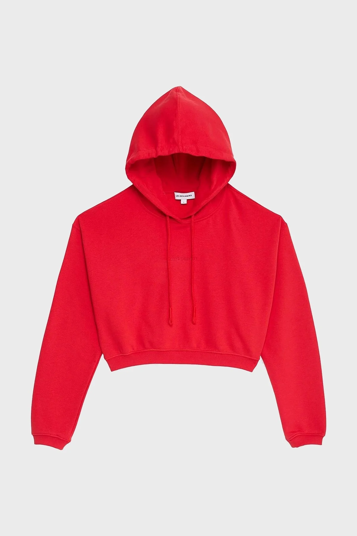 Les Benjamins Pamuklu Crop Fit Kapüşonlu Bayan Sweat LB24FWESSFUHD-302 KIRMIZI - 6