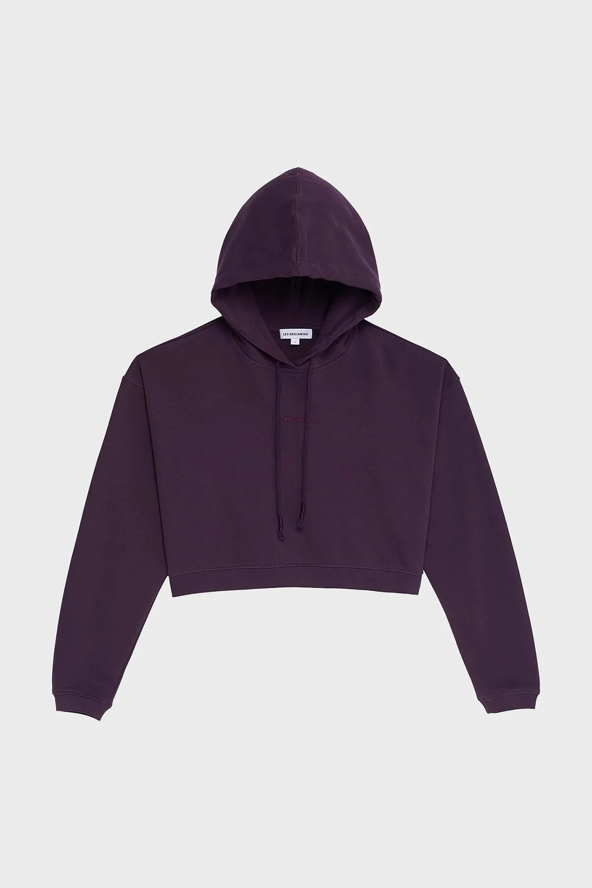 Les Benjamins Pamuklu Crop Fit Kapüşonlu Bayan Sweat LB24FWESSFUHD-303 MOR - 6