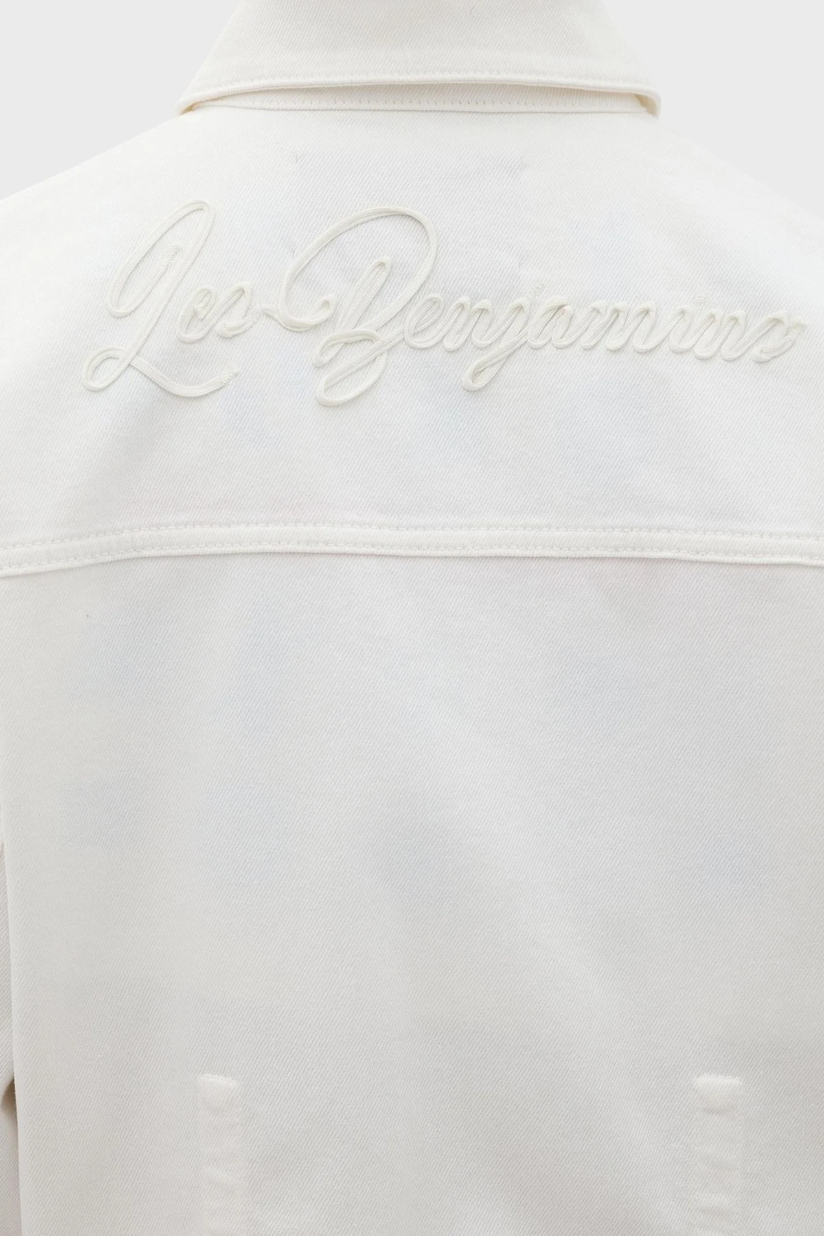 Les Benjamins Pamuklu Cropped Fit Bayan Kot Ceket LB24SSKISFUJC-004 BEYAZ - 15