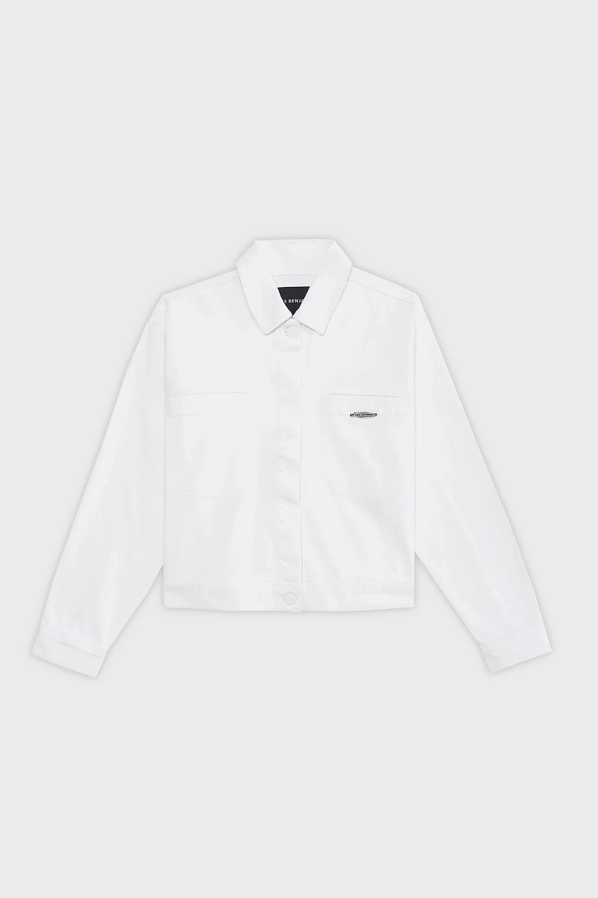 Les Benjamins Pamuklu Cropped Fit Bayan Kot Ceket LB24SSKISFUJC-004 BEYAZ - 16