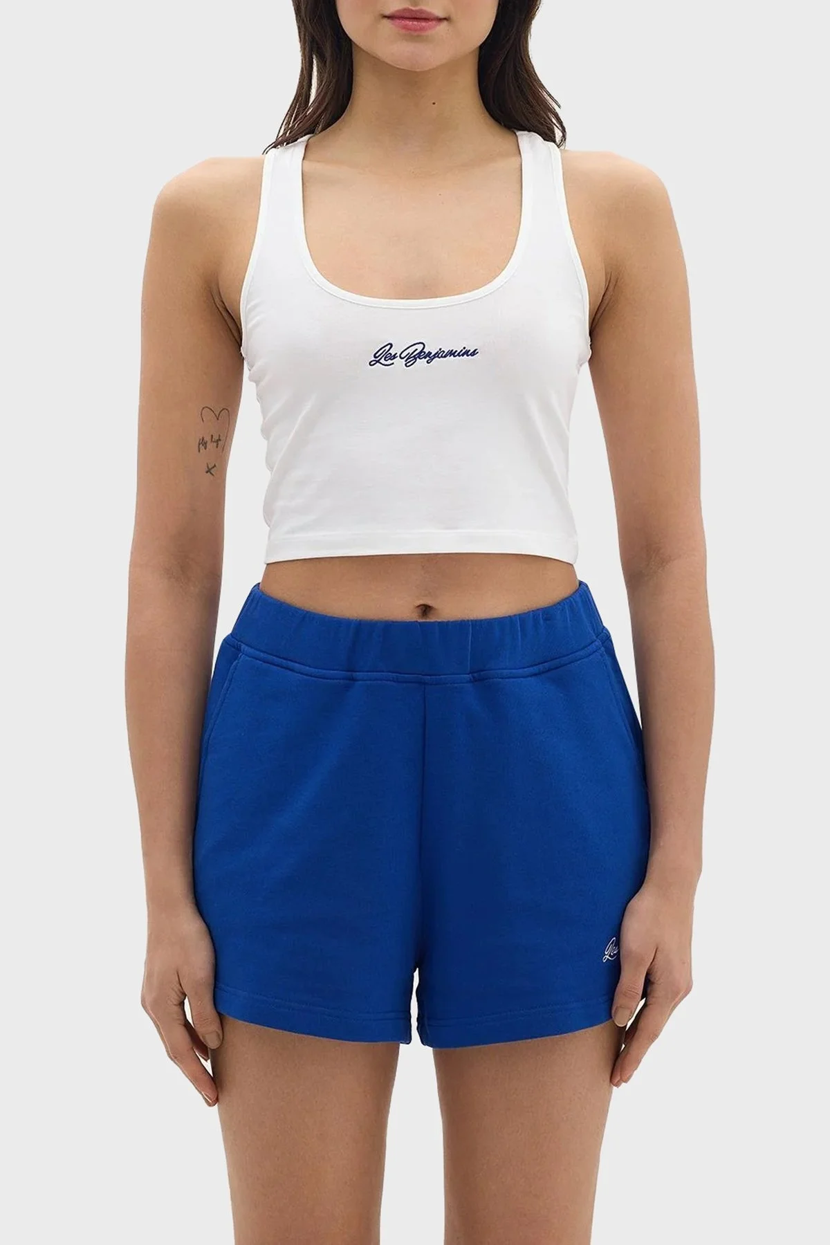 Les Benjamins Pamuklu Cropped Fit Bayan Top LB24SSKISFUTN-003 BEYAZ - 1