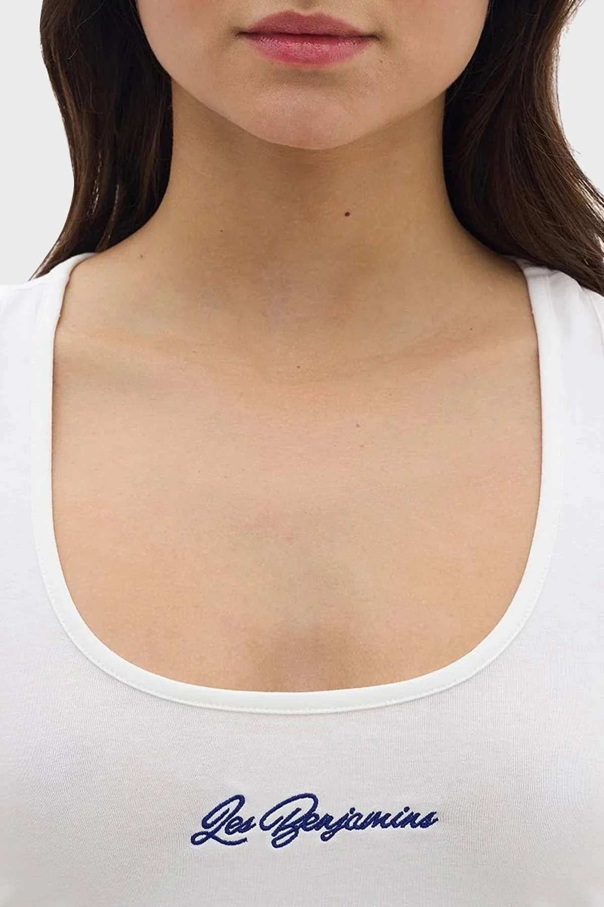 Les Benjamins Pamuklu Cropped Fit Bayan Top LB24SSKISFUTN-003 BEYAZ - 4