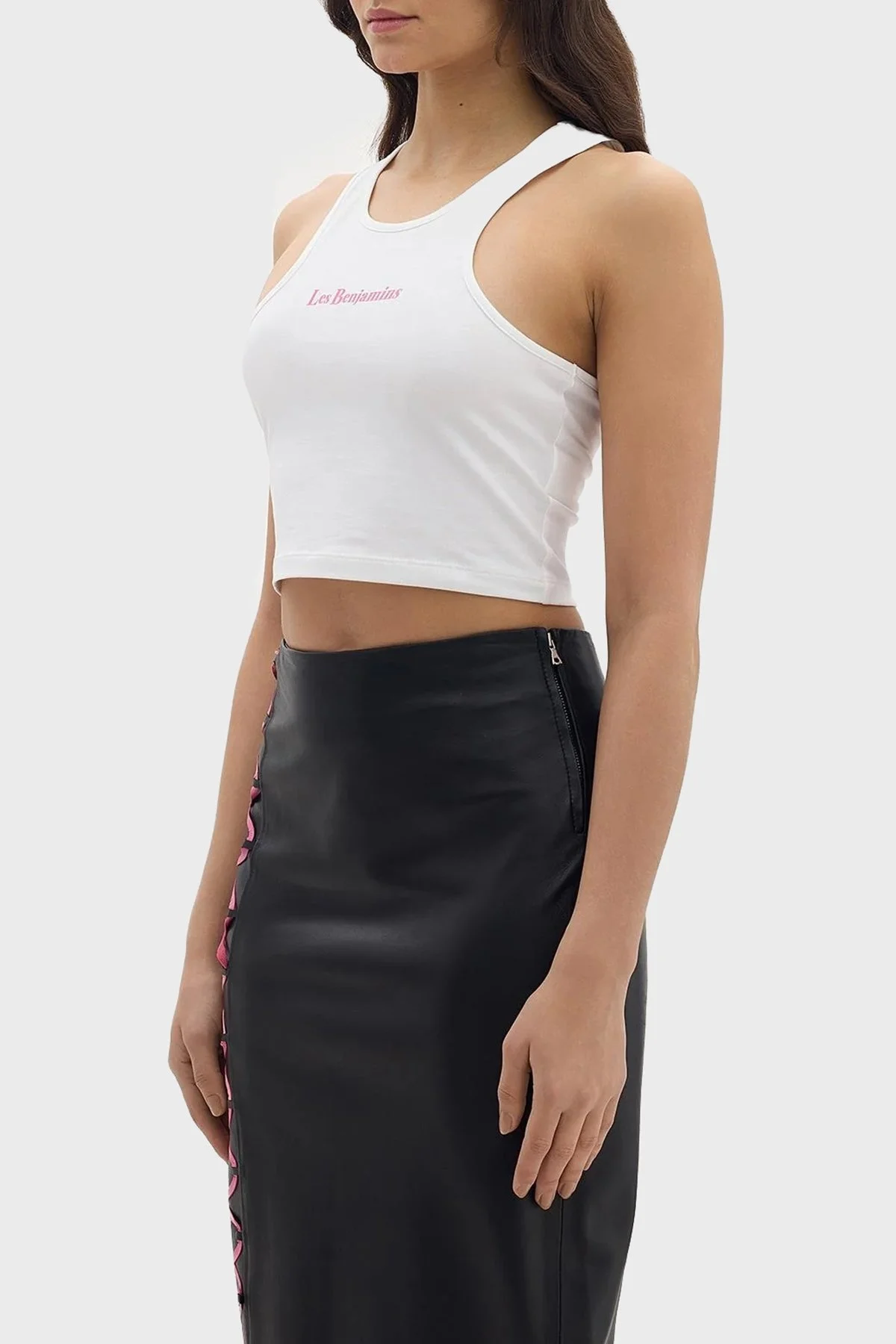 Les Benjamins Pamuklu Cropped Fit Bayan Top LB24SSKISFUTN-006 BEYAZ - 9