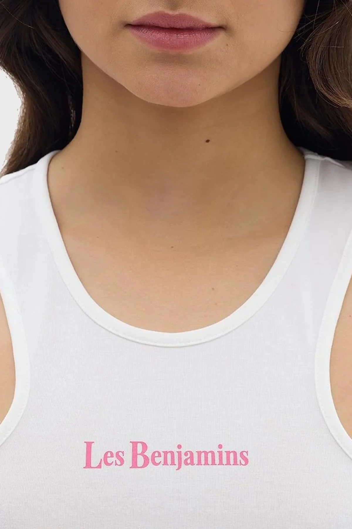 Les Benjamins Pamuklu Cropped Fit Bayan Top LB24SSKISFUTN-006 BEYAZ - 11