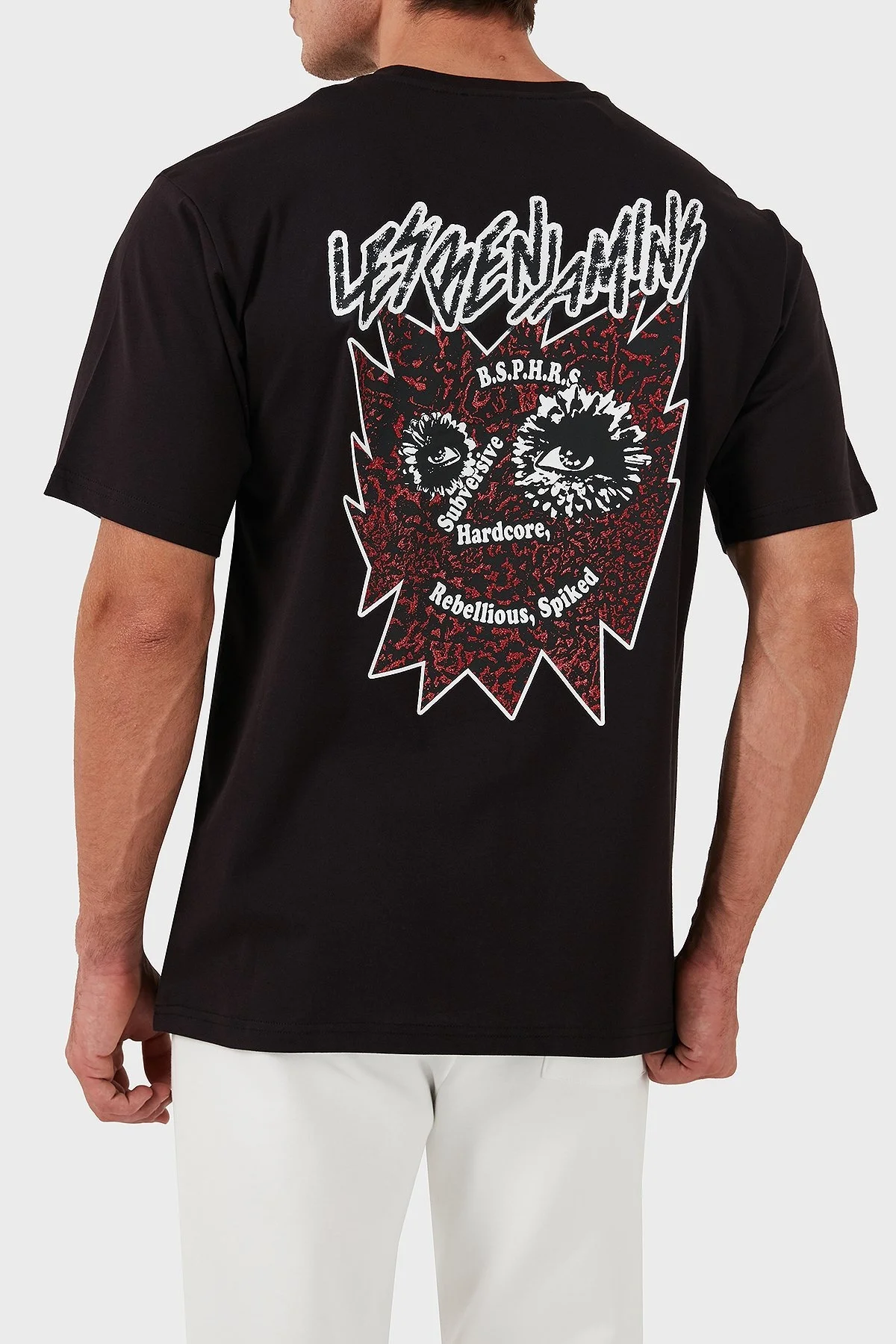 Les Benjamins Pamuklu Logolu Oversize Fit Bisiklet Yaka Erkek T Shirt LB24FWEAPMUTS-039 SİYAH - 1