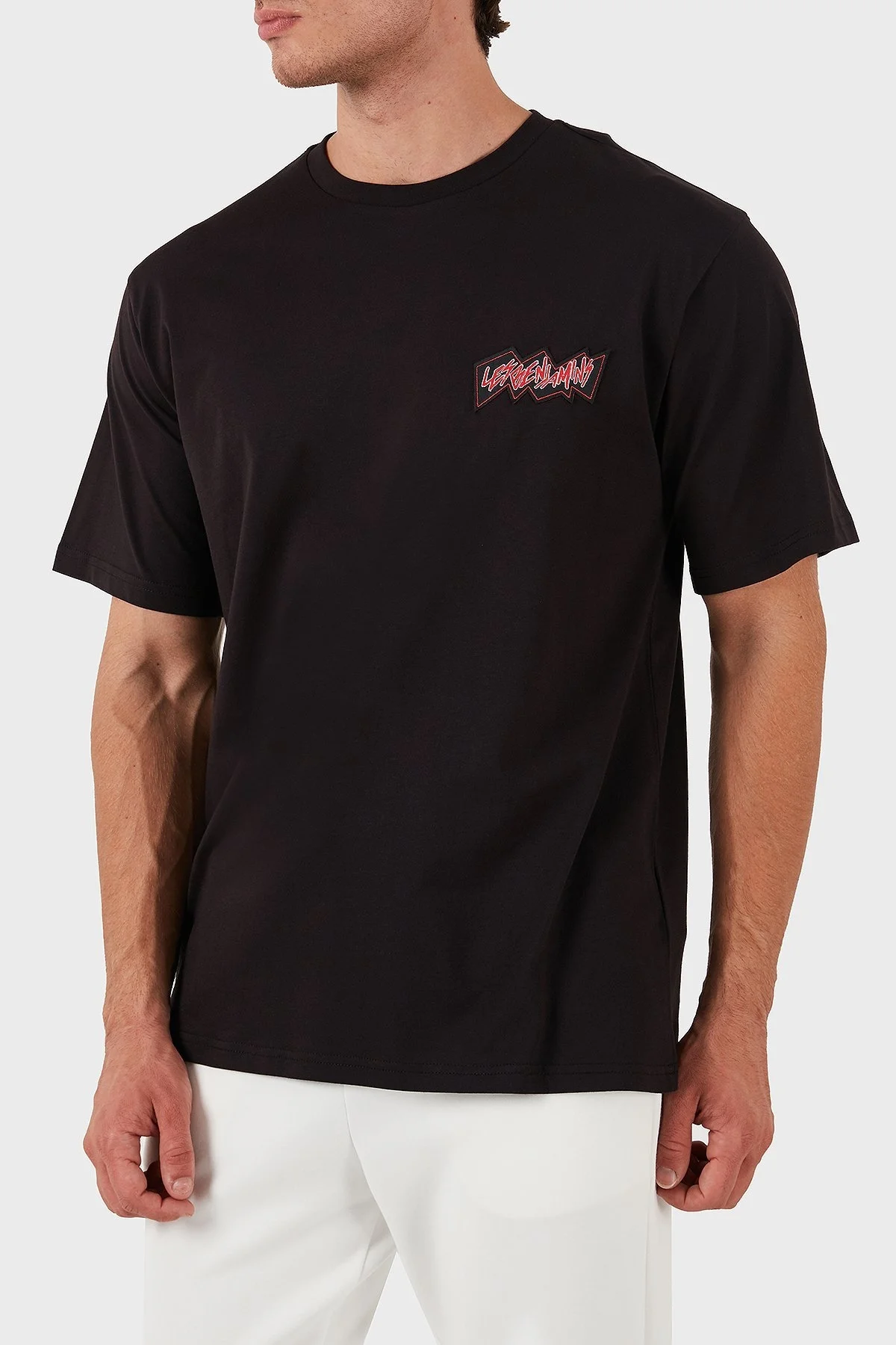 Les Benjamins Pamuklu Logolu Oversize Fit Bisiklet Yaka Erkek T Shirt LB24FWEAPMUTS-039 SİYAH - 2