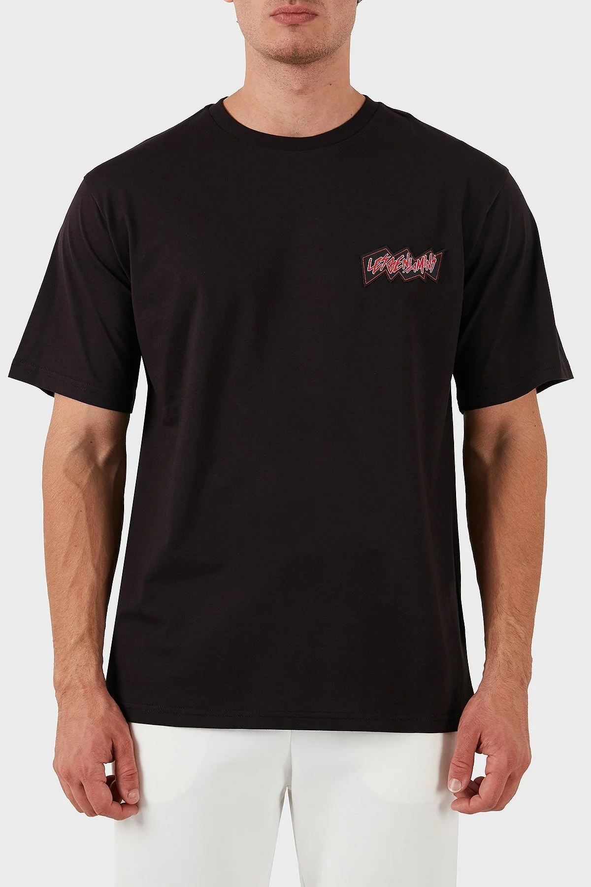 Les Benjamins Pamuklu Logolu Oversize Fit Bisiklet Yaka Erkek T Shirt LB24FWEAPMUTS-039 SİYAH - 3