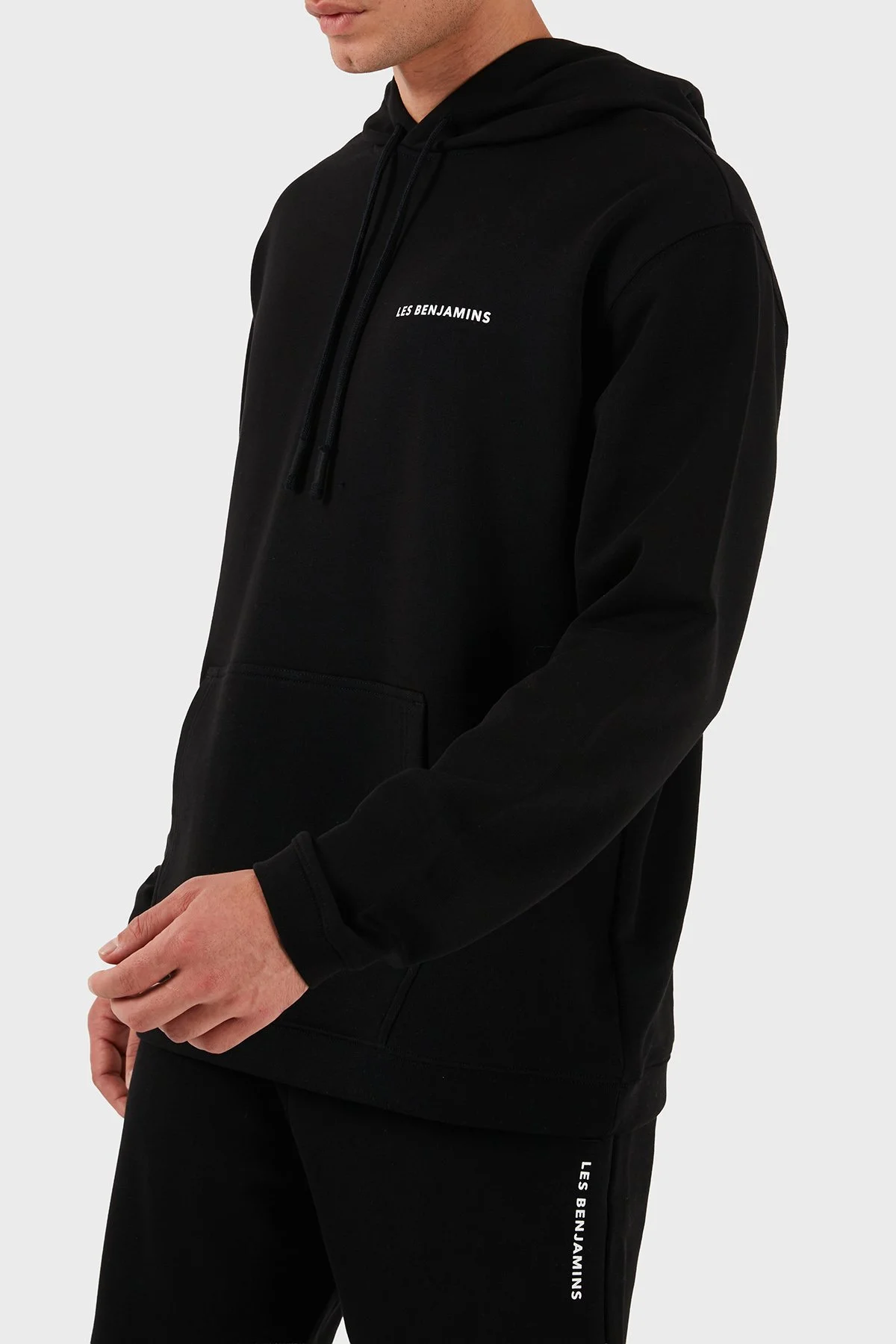 Les Benjamins Pamuklu Logolu Regular Fit Kapüşonlu Erkek Sweat LBNOOSCORMUHD-307 SİYAH - 5