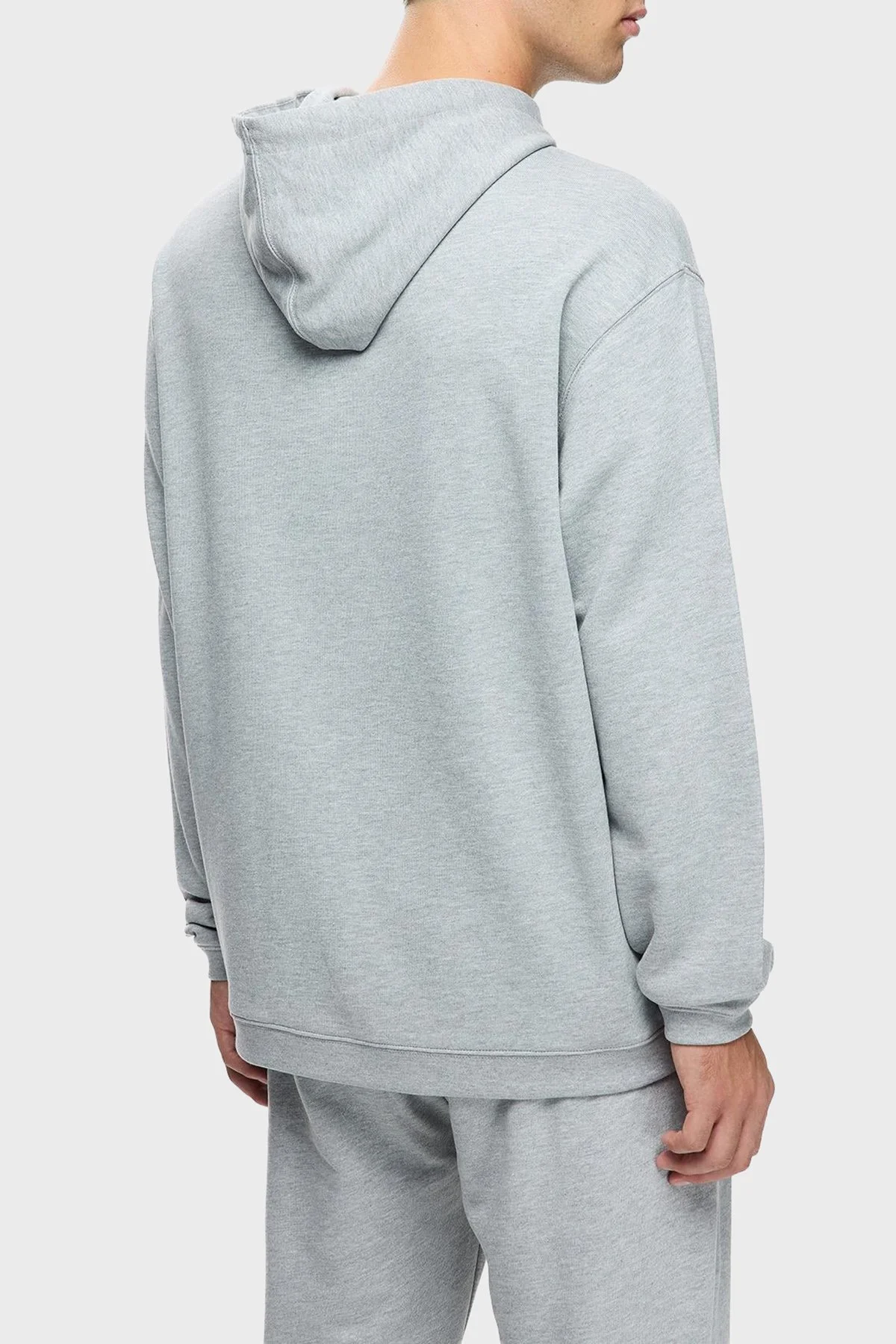 Les Benjamins Pamuklu Logolu Regular Fit Kapüşonlu Erkek Sweat LBNOOSCORMUHD-308 AÇIK GRİ - 3