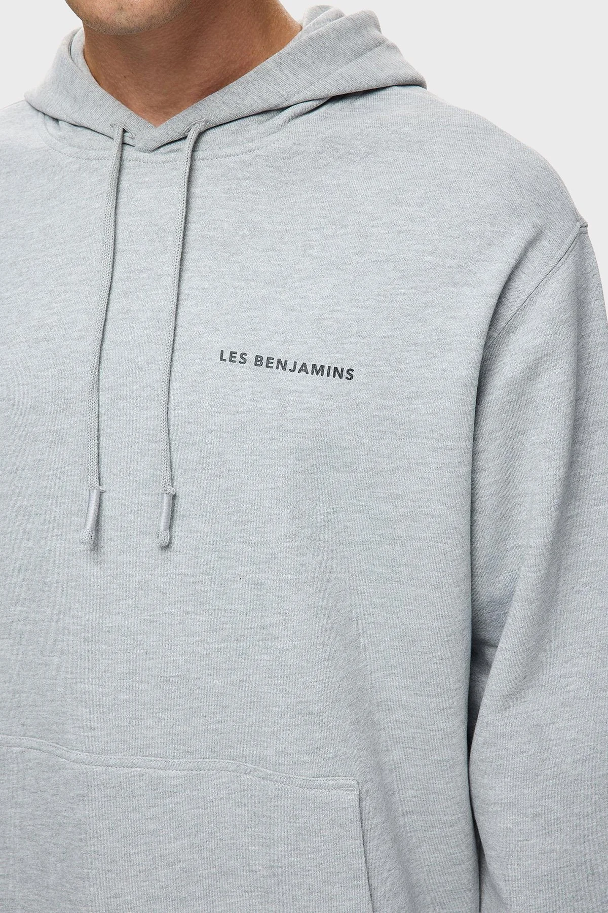 Les Benjamins Pamuklu Logolu Regular Fit Kapüşonlu Erkek Sweat LBNOOSCORMUHD-308 AÇIK GRİ - 5