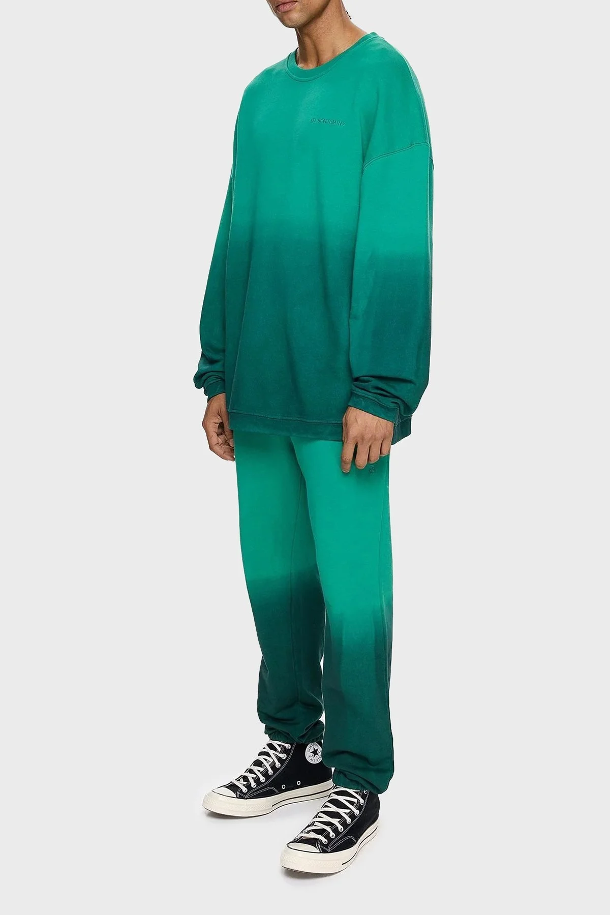 Les Benjamins Pamuklu Oversize Bisiklet Yaka Erkek Sweat LB24FWESSMUSW-304 YEŞİL - 2