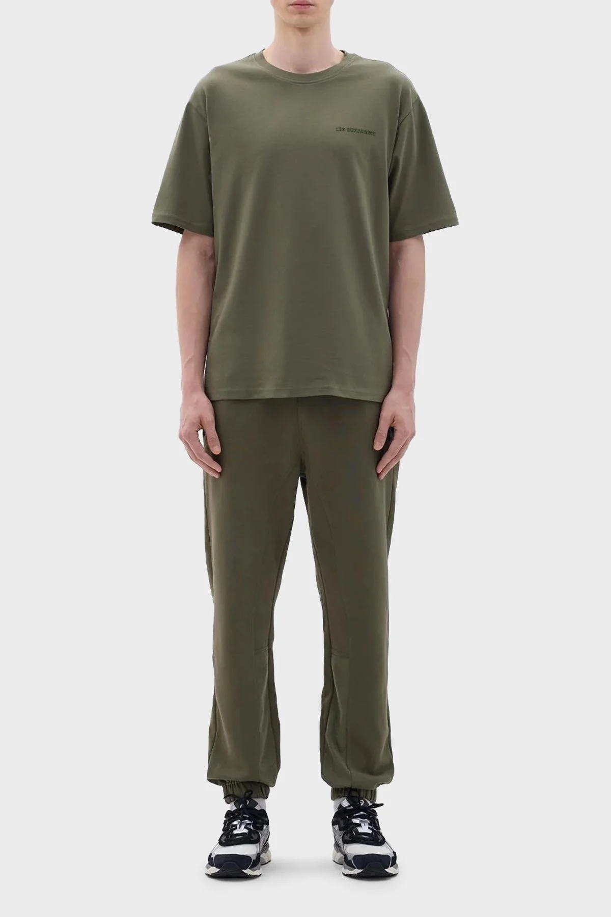 Les Benjamins Pamuklu Oversize Bisiklet Yaka Erkek T Shirt B23FWCLAMUTS-405 YEŞİL - 2