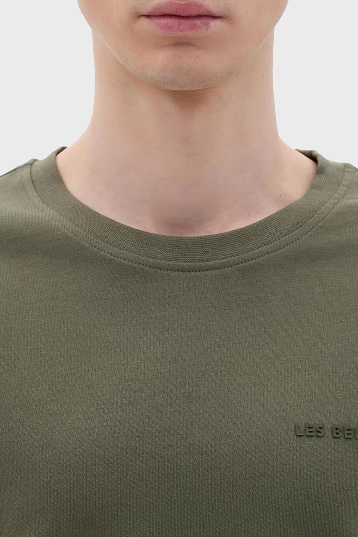 Les Benjamins Pamuklu Oversize Bisiklet Yaka Erkek T Shirt B23FWCLAMUTS-405 YEŞİL - 5