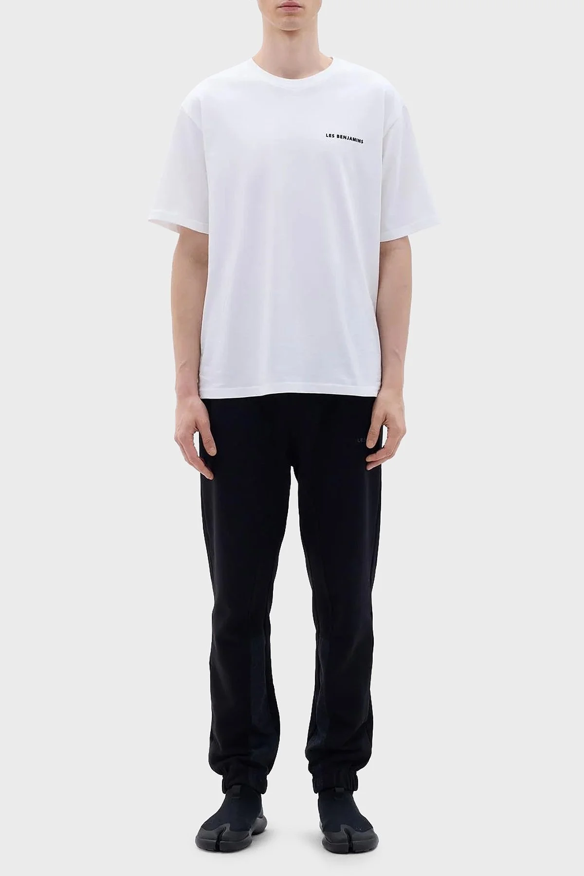 Les Benjamins Pamuklu Oversize Bisiklet Yaka Erkek T Shirt LB23FWCLAMUTS-403 BEYAZ - 2