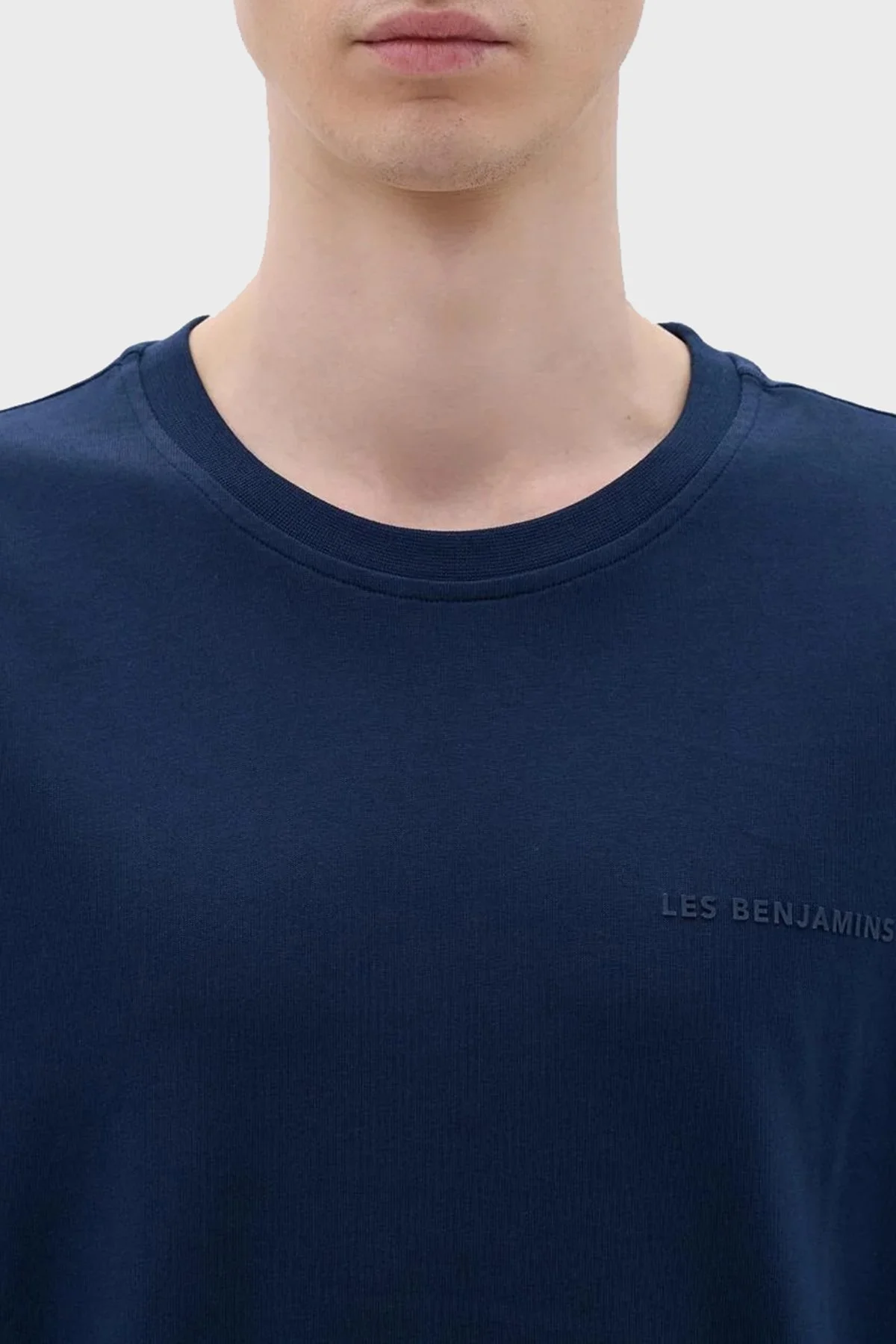 Les Benjamins Pamuklu Oversize Bisiklet Yaka Erkek T Shirt LB23FWCLAMUTS-406 LACİVERT - 5