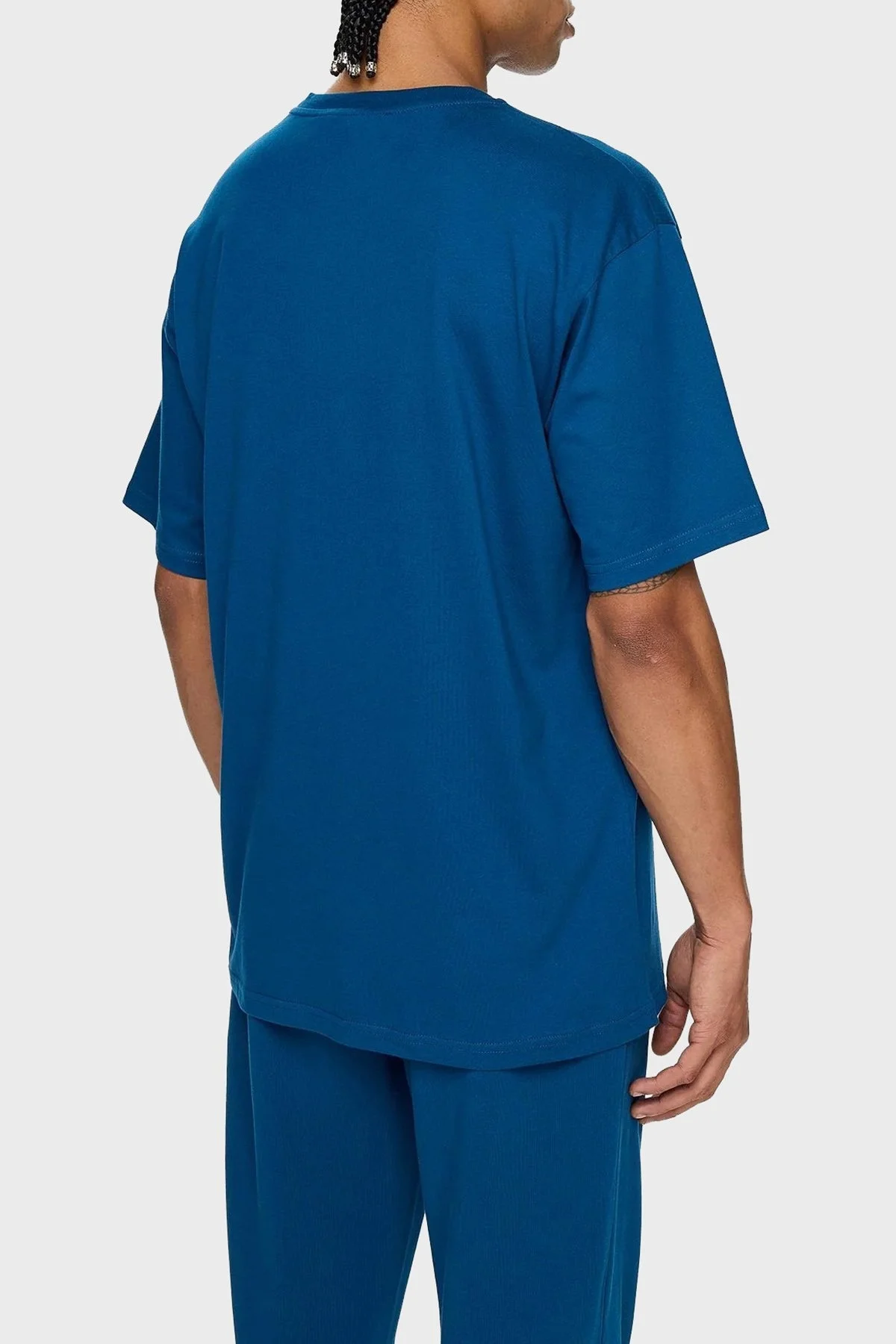 Les Benjamins Pamuklu Oversize Bisiklet Yaka Erkek T Shirt LB24FWESSMUTS-302 PETROL - 3