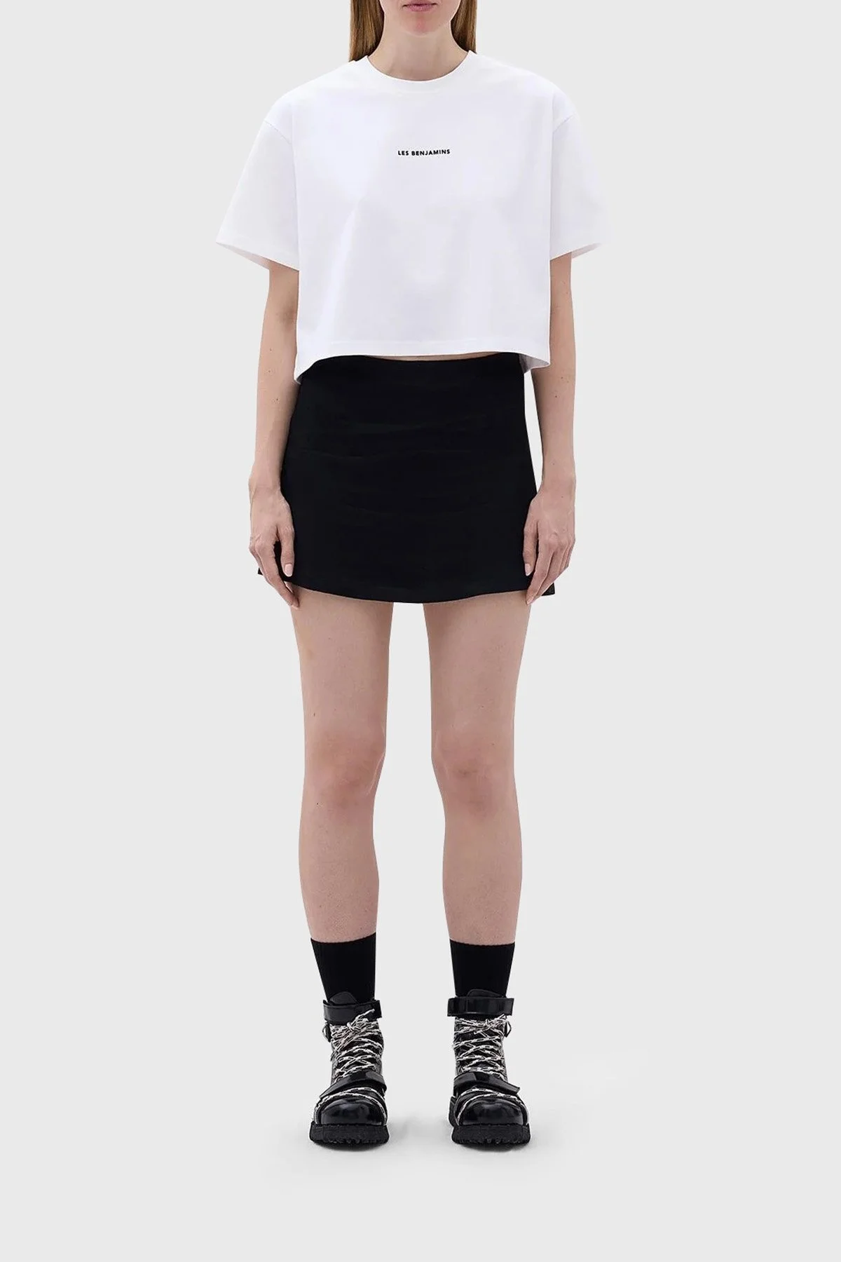 Les Benjamins Pamuklu Oversize Fit Bayan T Shirt LB23FWCLAFUTS-409 BEYAZ - 5