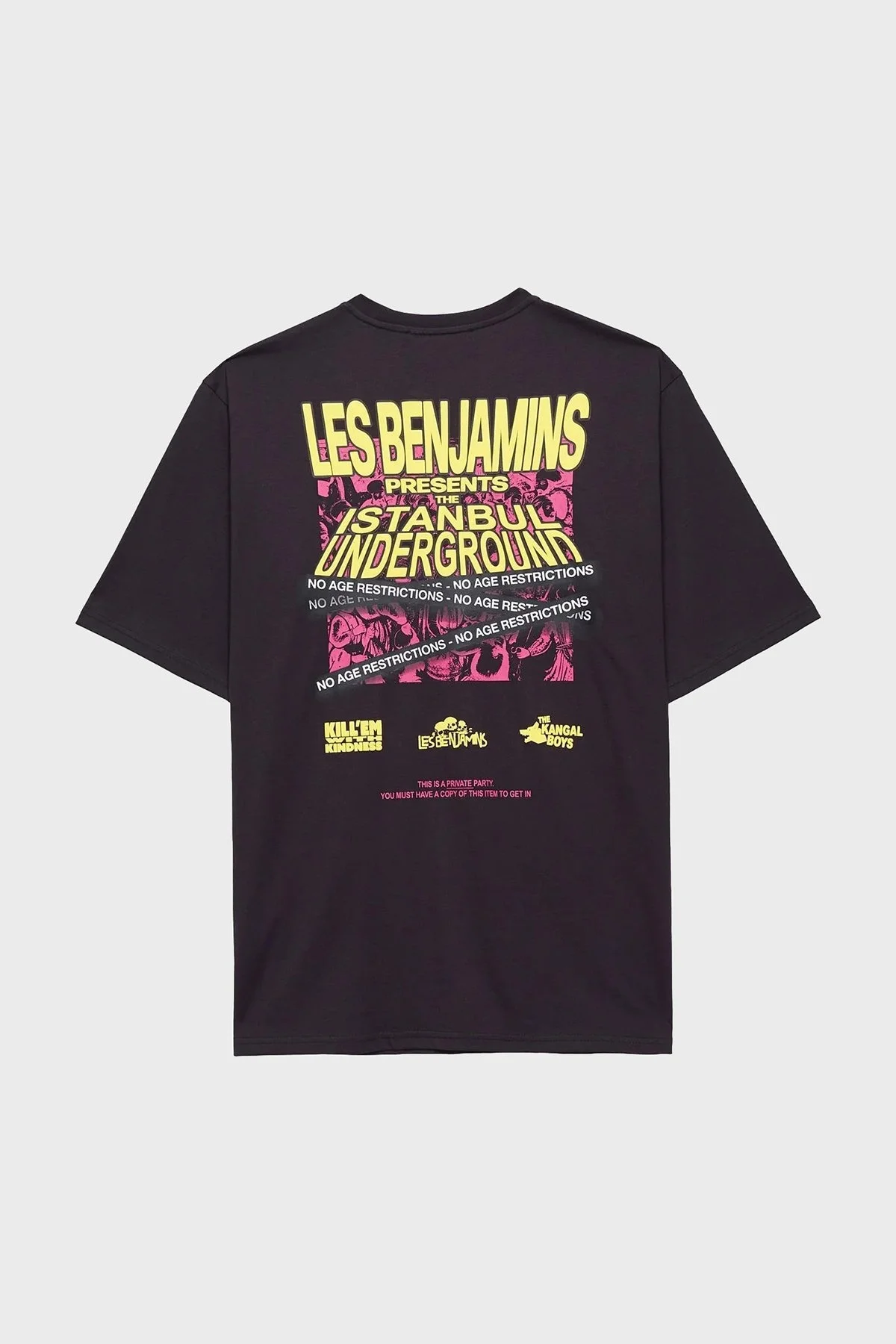 Les Benjamins Pamuklu Oversize Fit Bisiklet Yaka Erkek T Shirt LB24FWEAPMUTS-028 SİYAH - 5